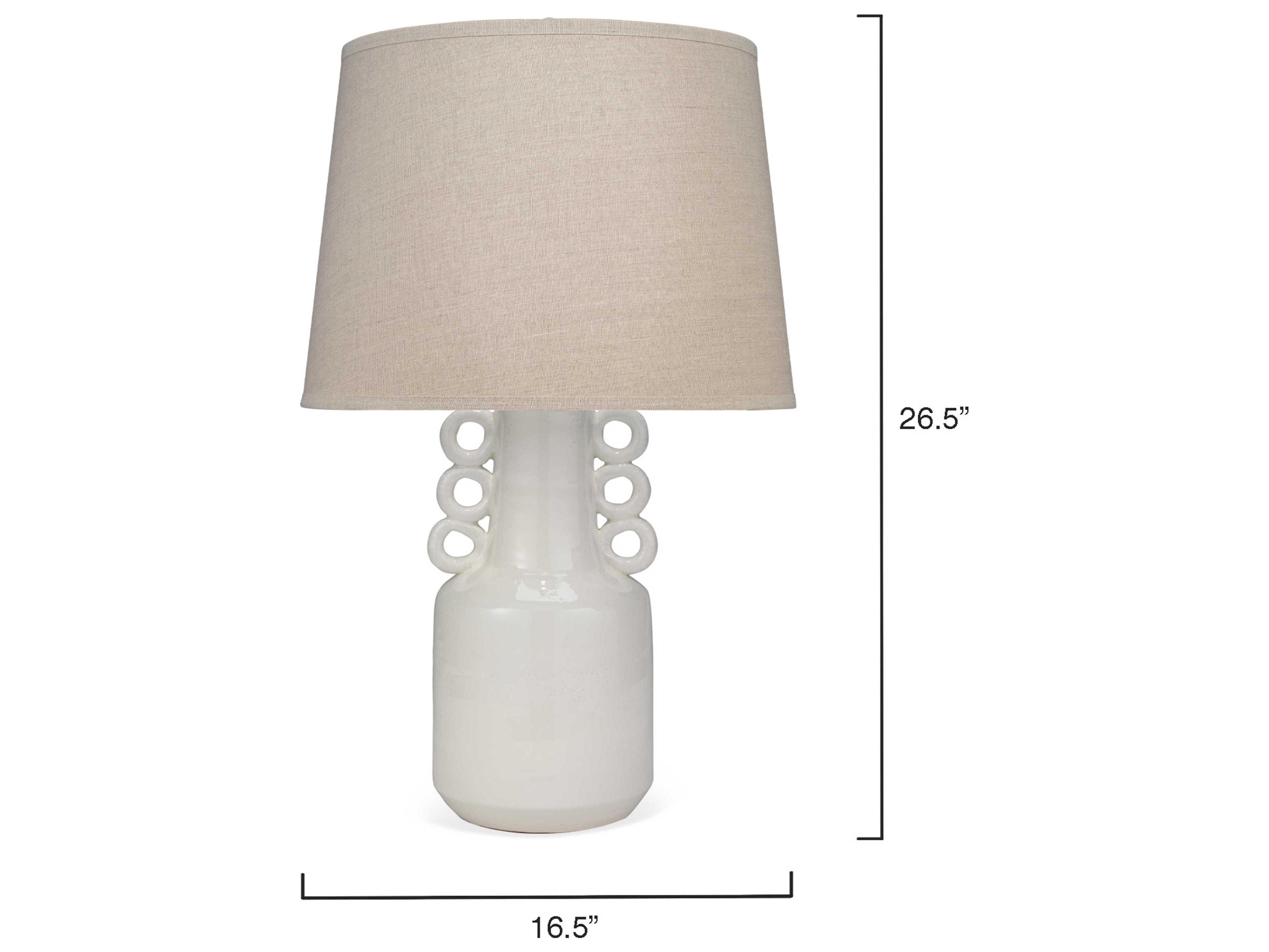 Jamie Young Circus White Natural Linen Cone Buffet Lamp