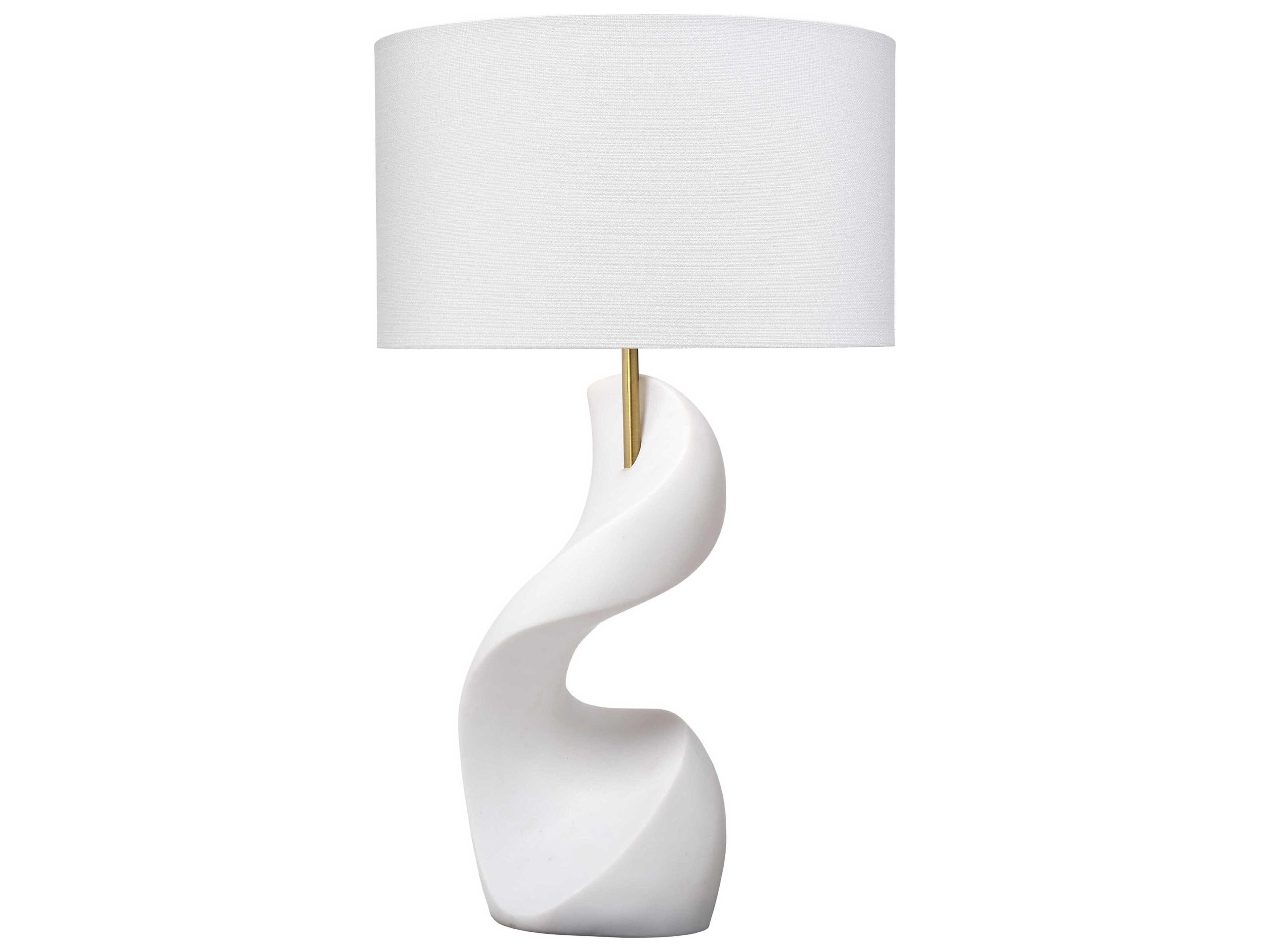 Jamie Young Cobra Smooth White Linen Buffet Lamp