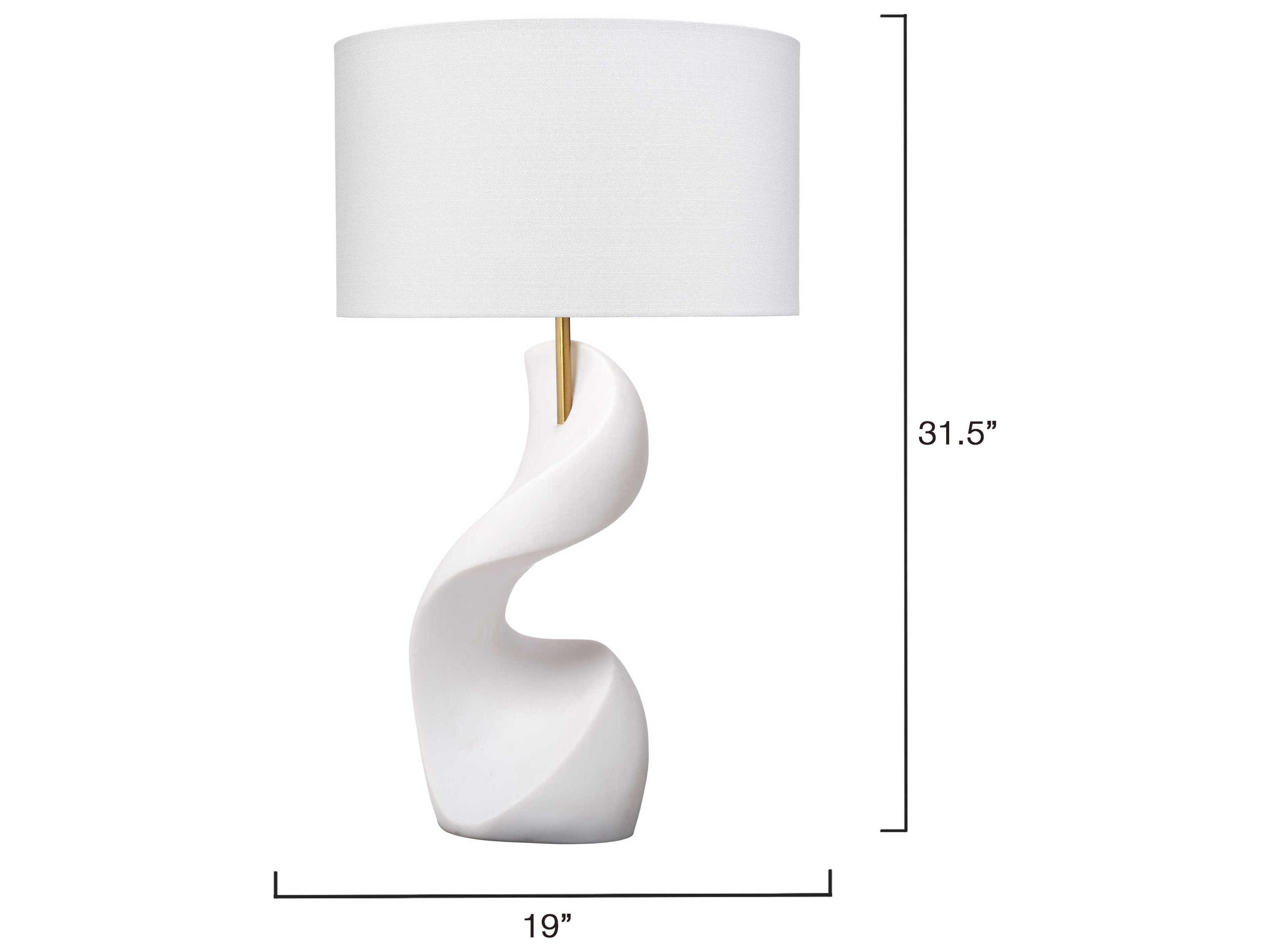 Jamie Young Cobra Smooth White Linen Buffet Lamp
