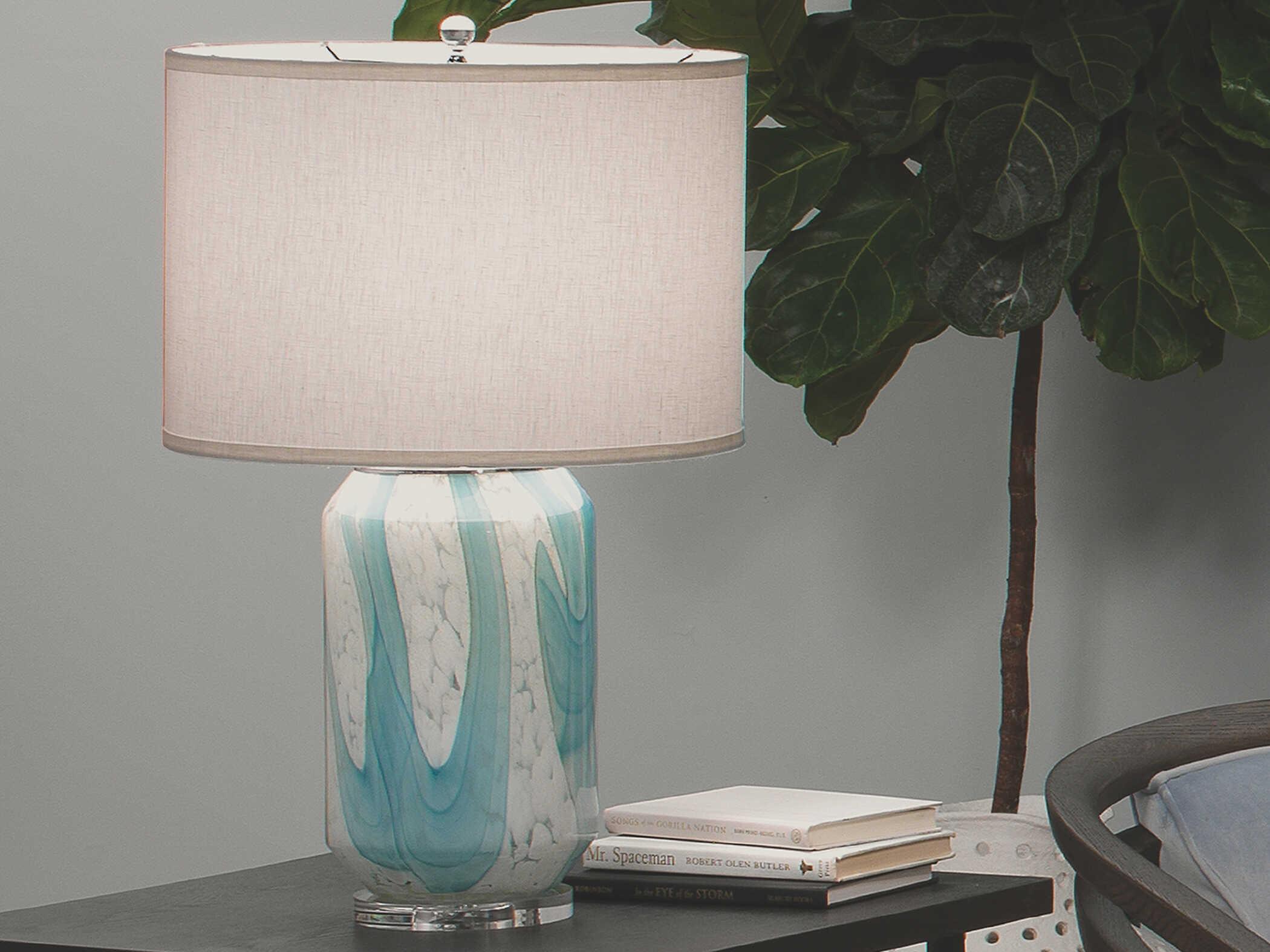 Jamie Young Helen Glass Pale Blue Buffet Lamp