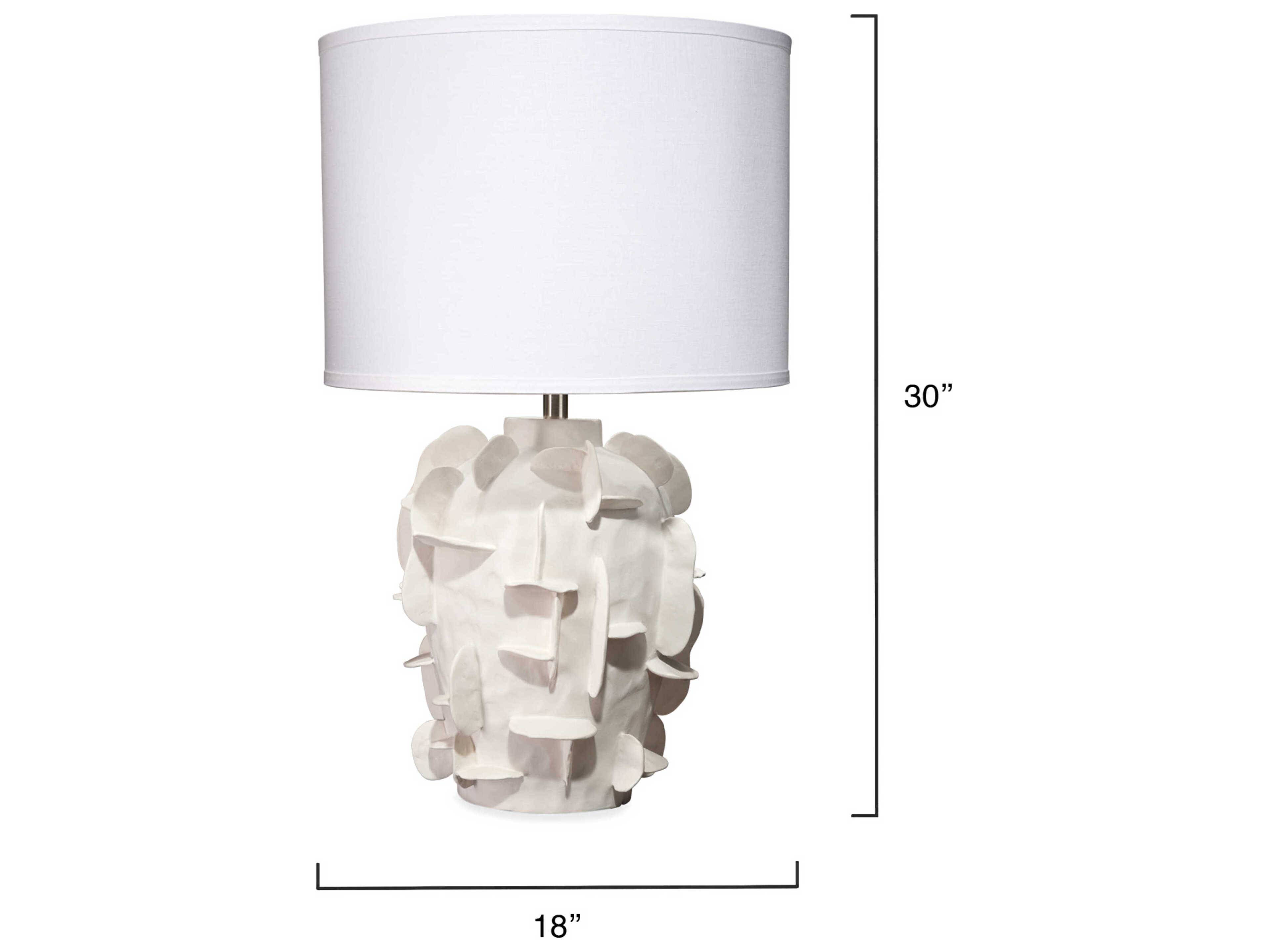 Jamie Young Helios White Linen Drum Buffet Lamp