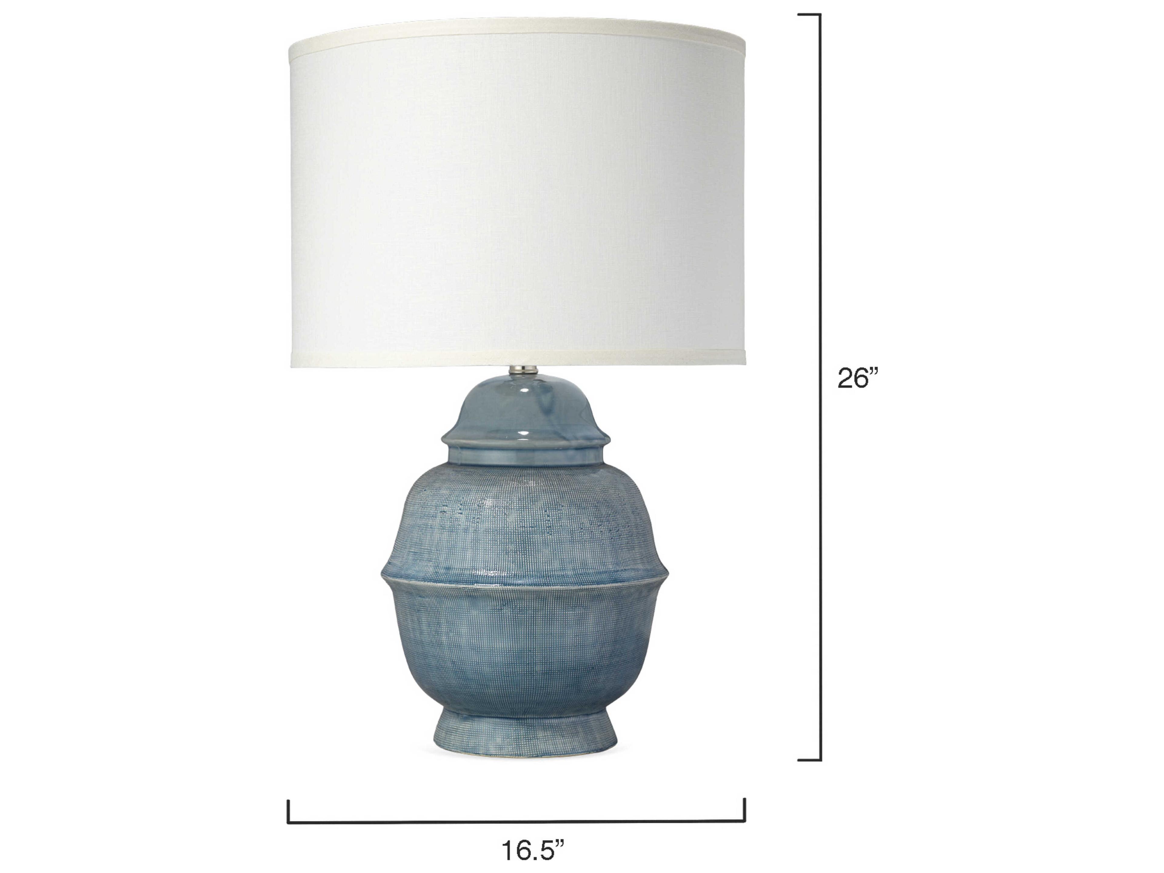 Jamie Young Kaya Blue Ceramic Buffet Lamp