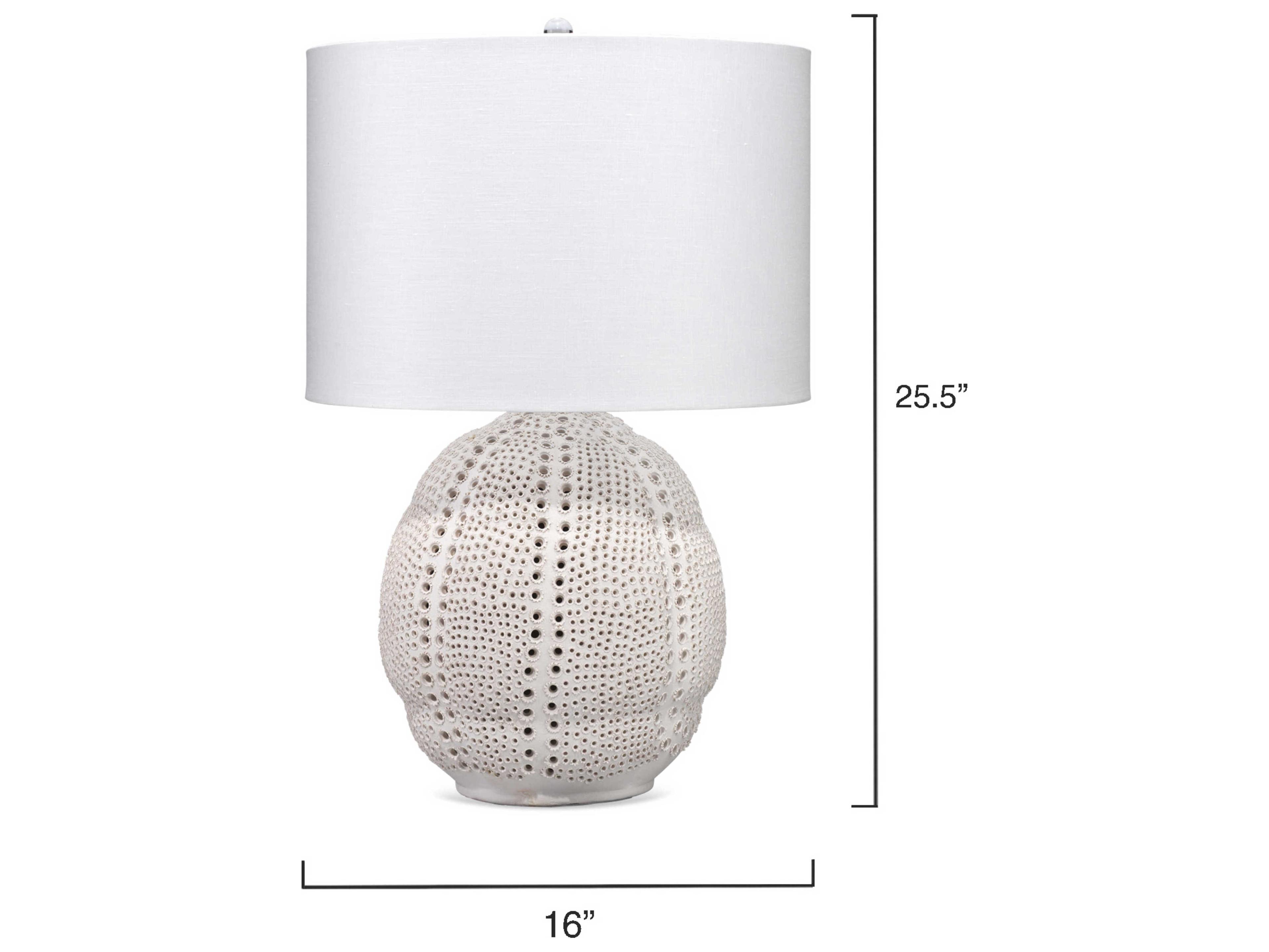 Jamie Young Lunar White Linen Drum Buffet Lamp