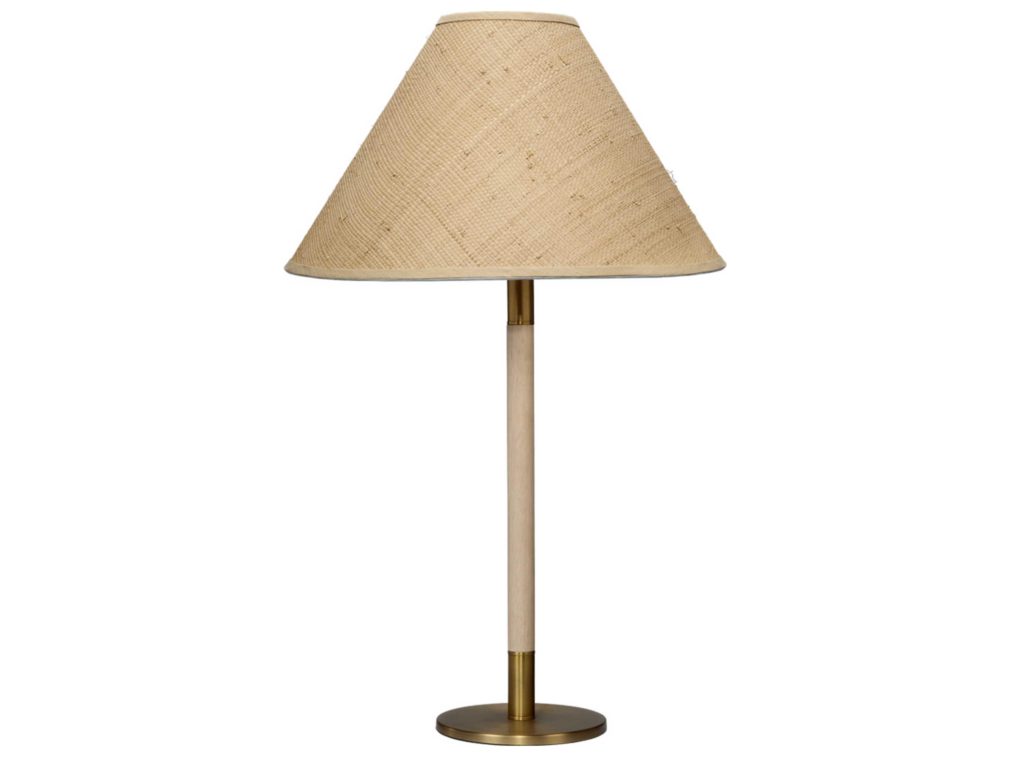 Jamie Young Morgana Natural Wood / Antique Brass Buffet Lamp