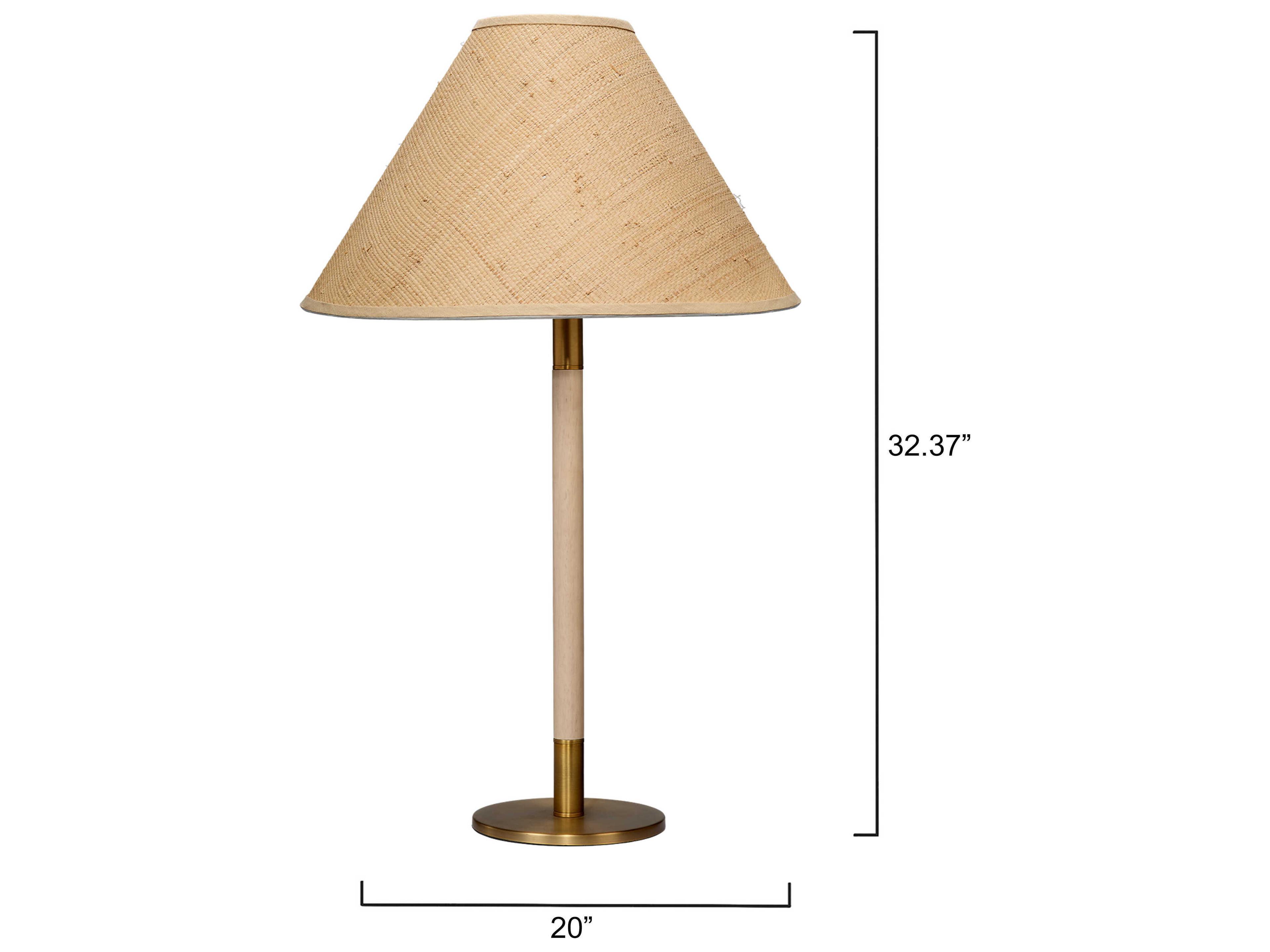 Jamie Young Morgana Natural Wood / Antique Brass Buffet Lamp