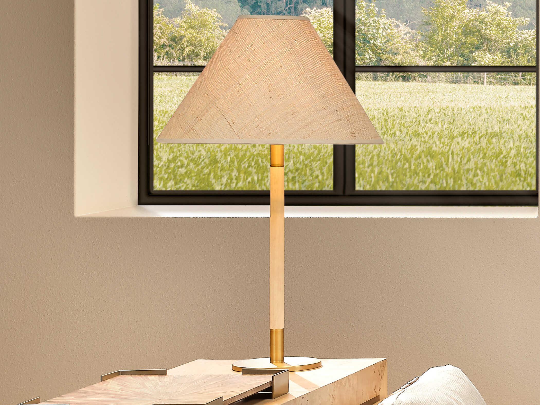 Jamie Young Morgana Natural Wood / Antique Brass Buffet Lamp