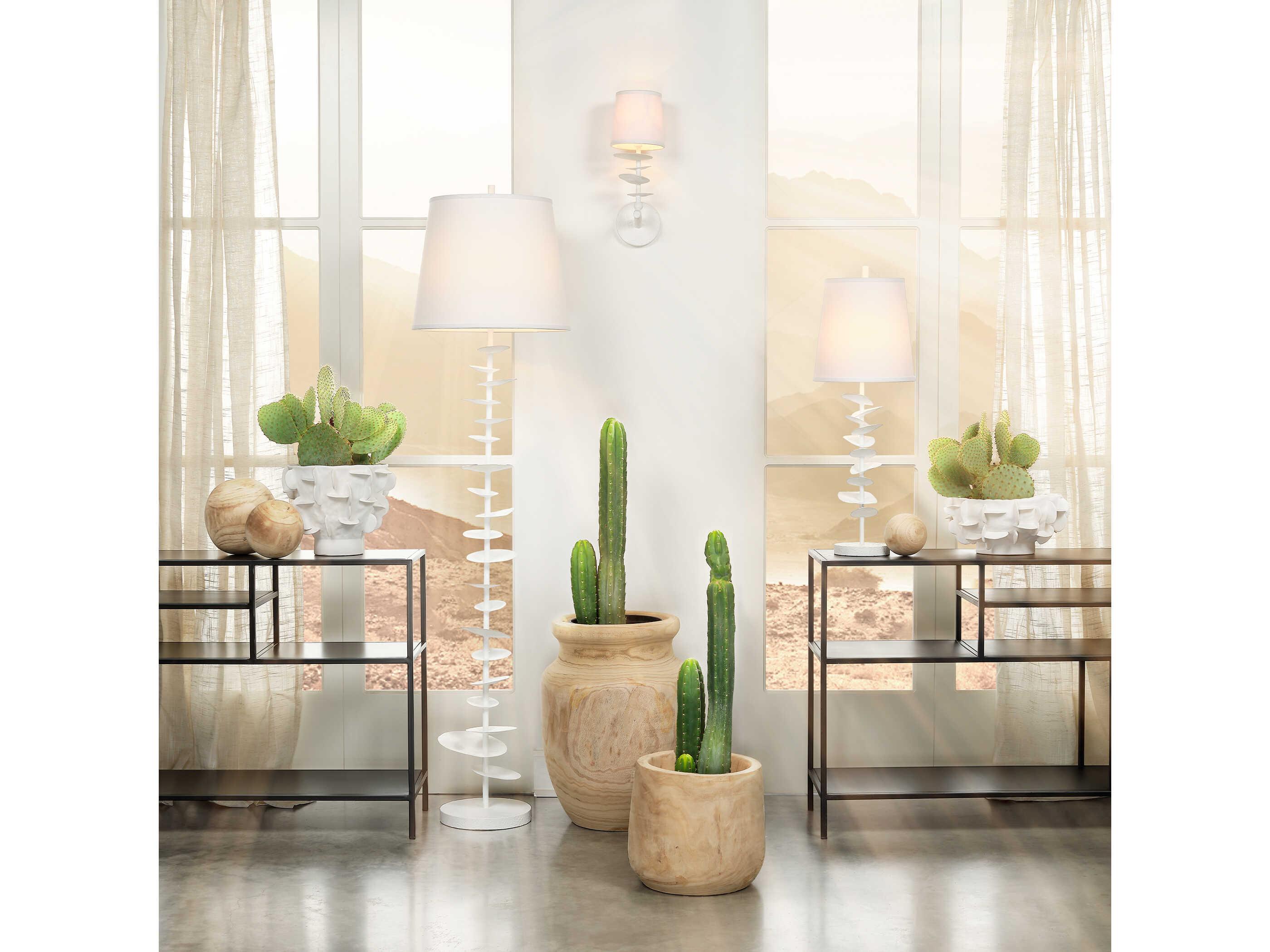 Jamie Young Petals Textured White Buffet Lamp