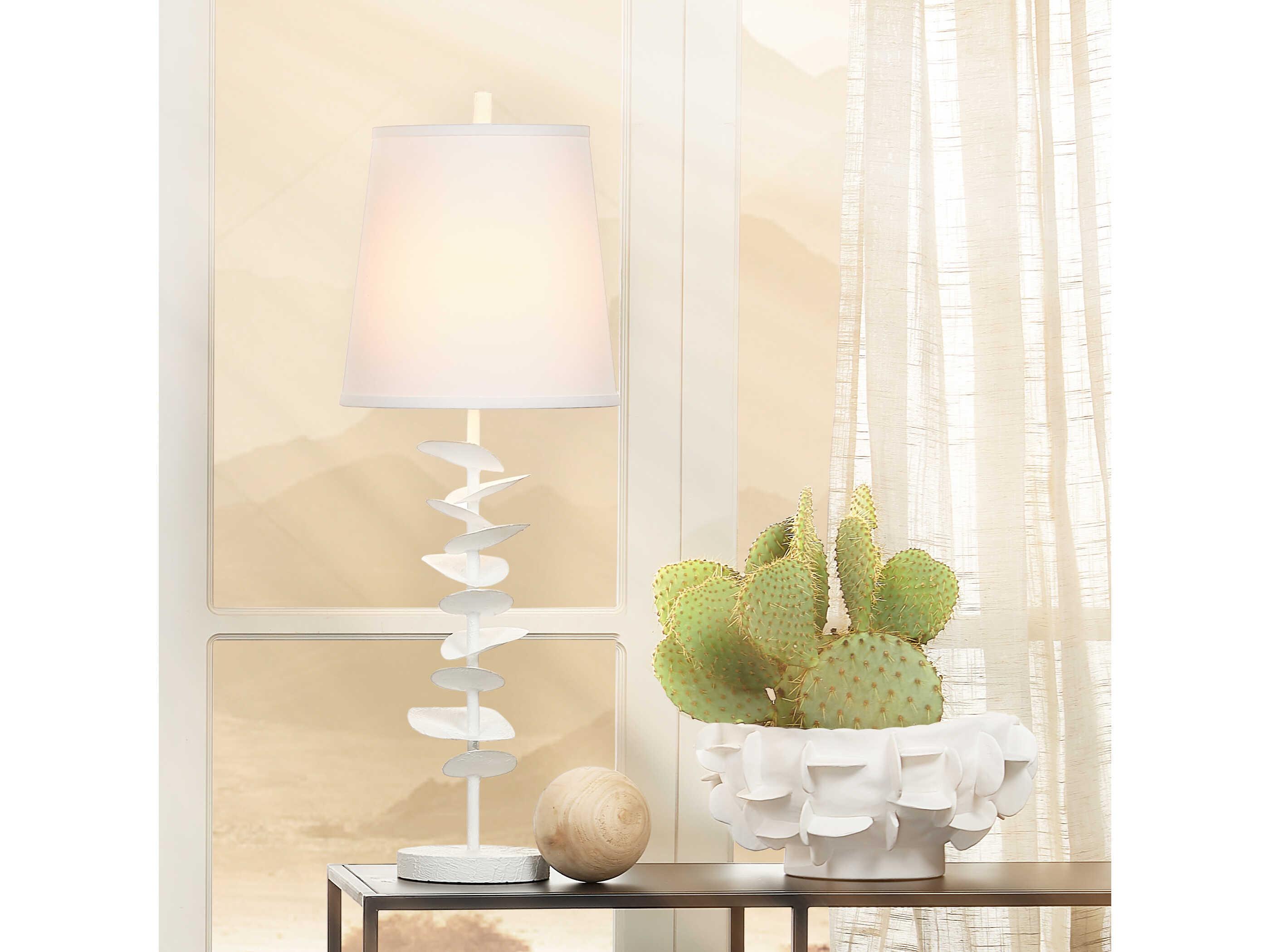 Jamie Young Petals Textured White Buffet Lamp