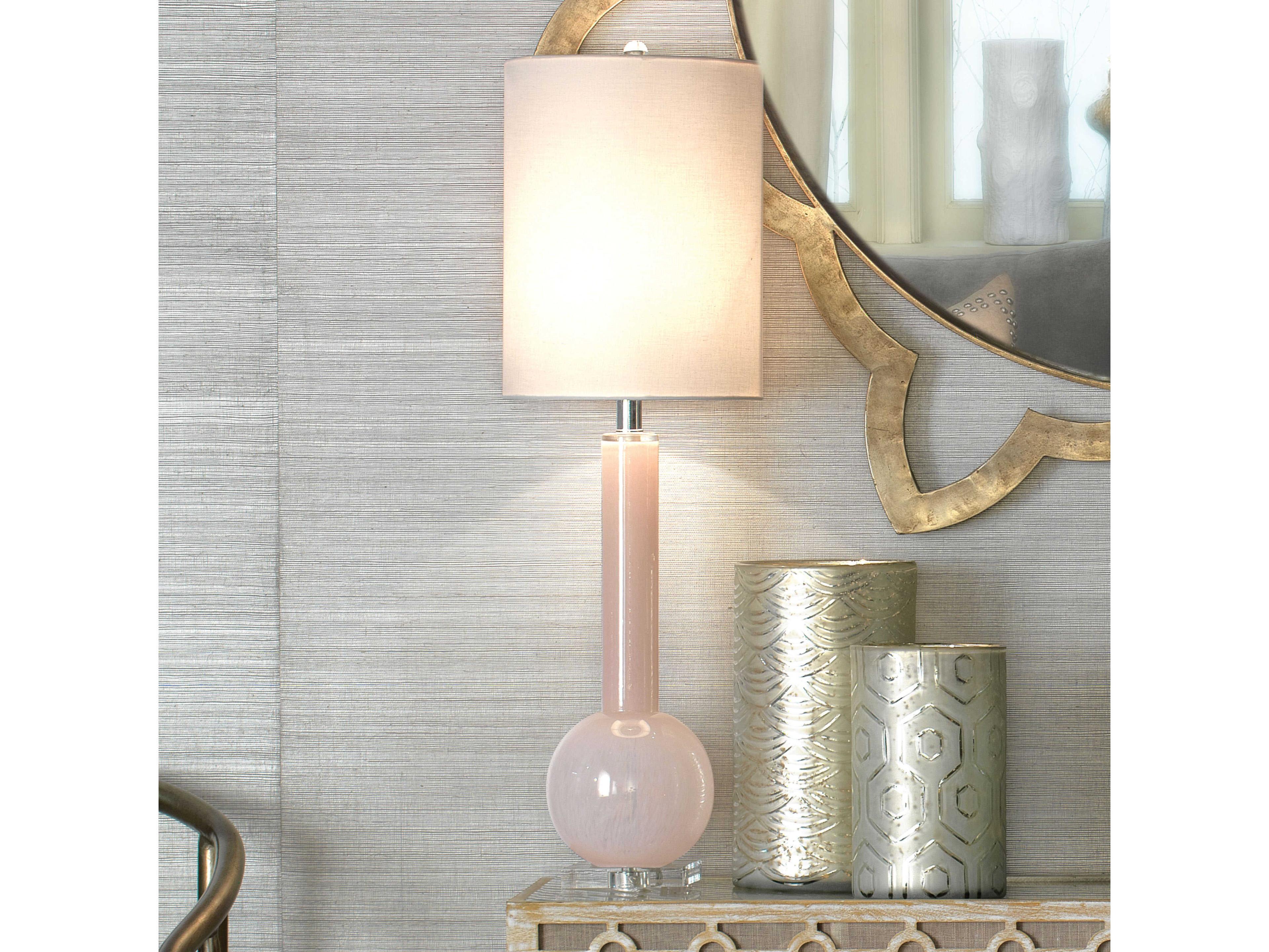 Jamie Young Studio Glass Petal Pink Buffet Lamp