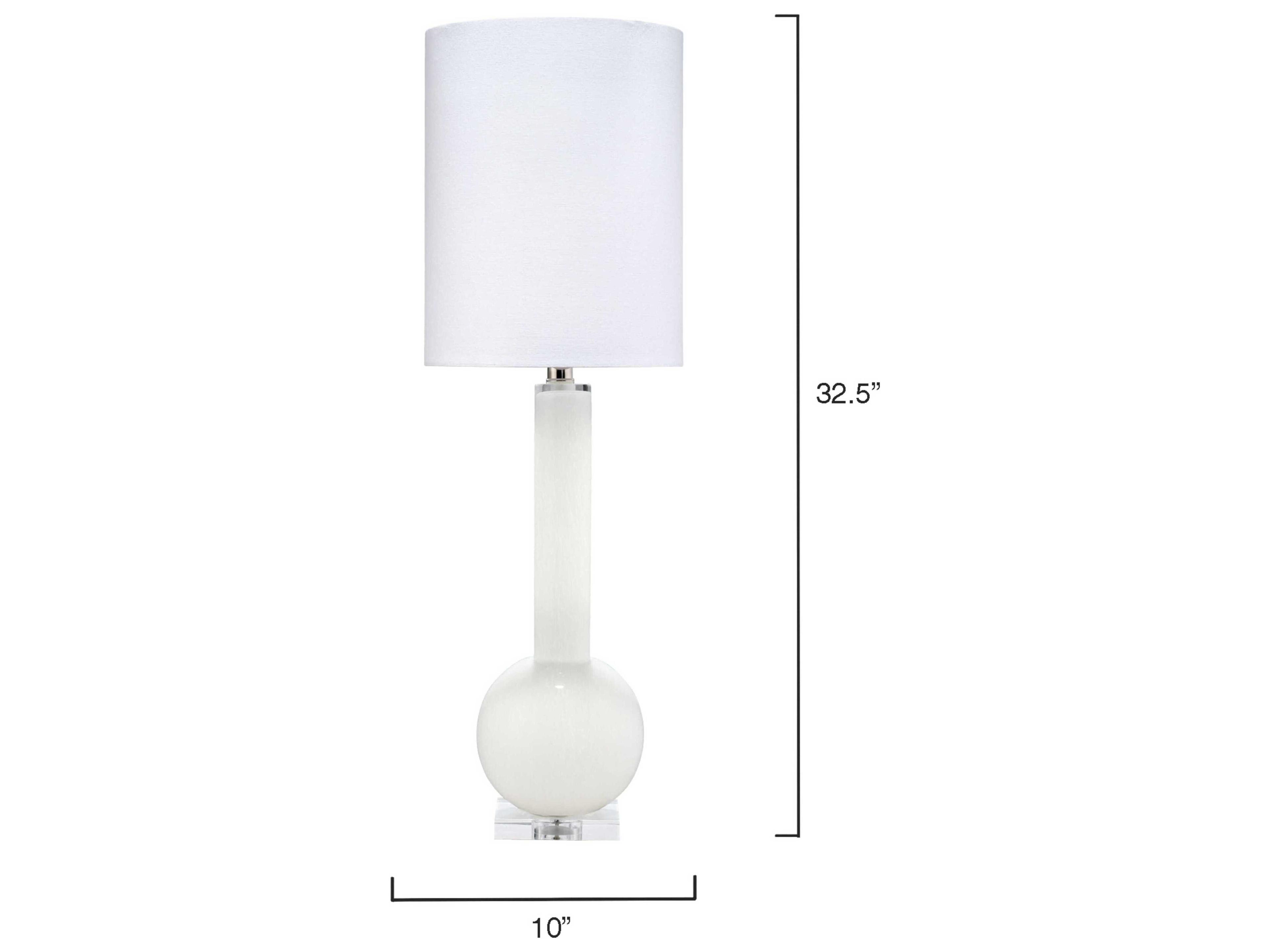 Jamie Young Studio White Glass Buffet Lamp with Shade
