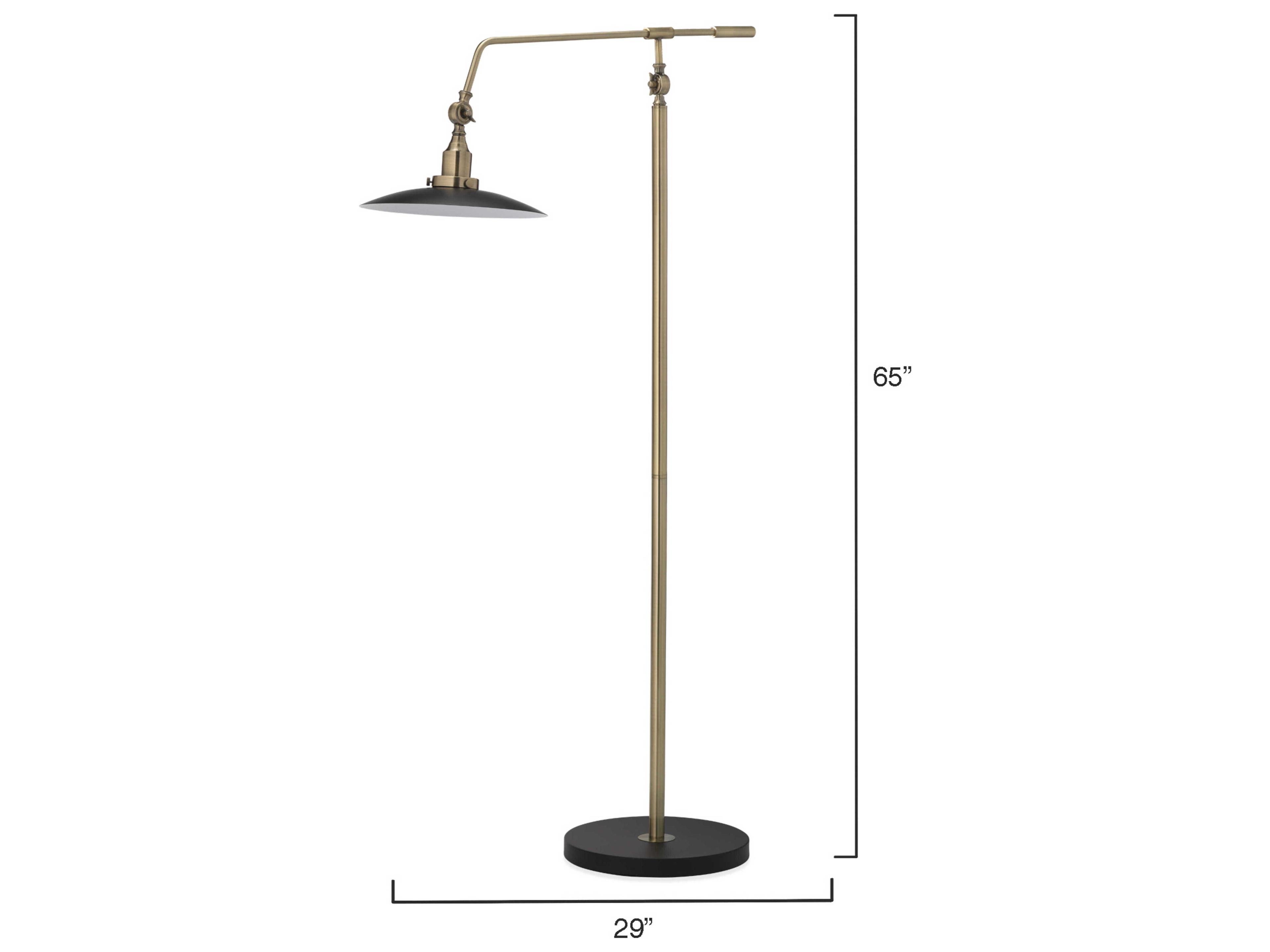 Jamie Young Mid-Century Antique Brass Floor Lamp