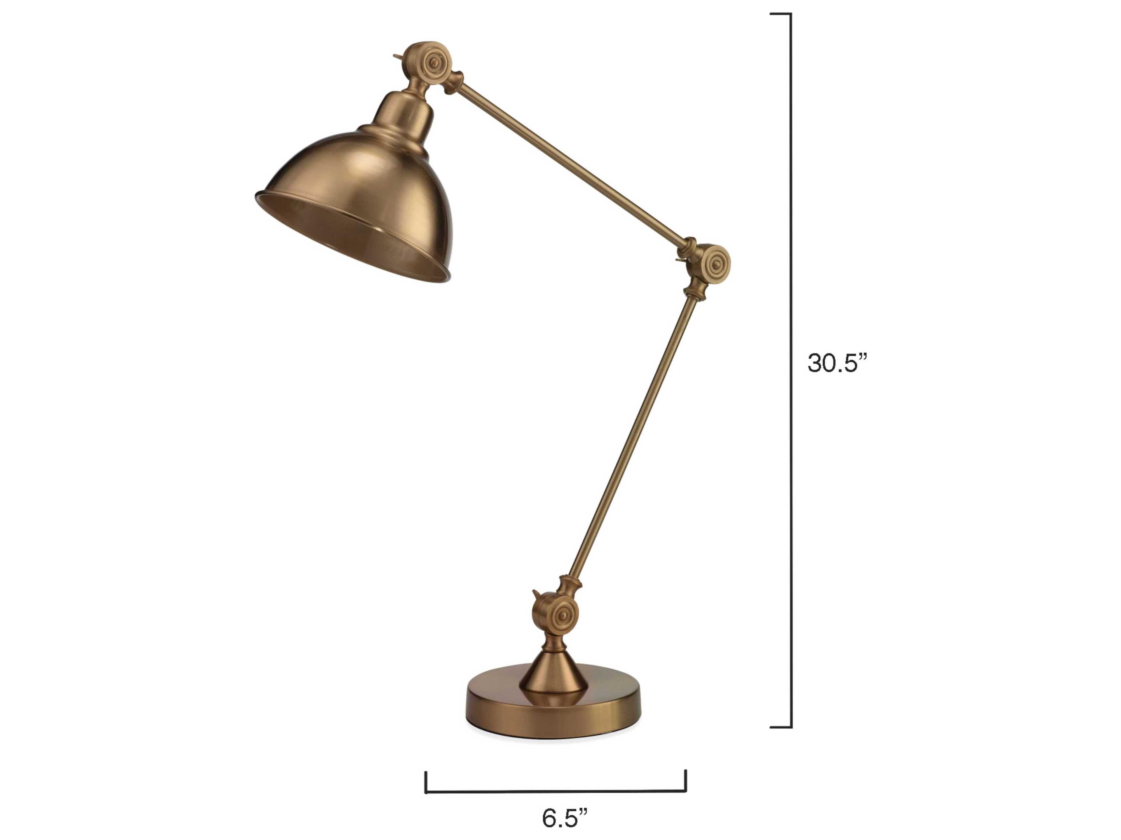 Jamie Young Wallace Antique Brass Desk Lamp