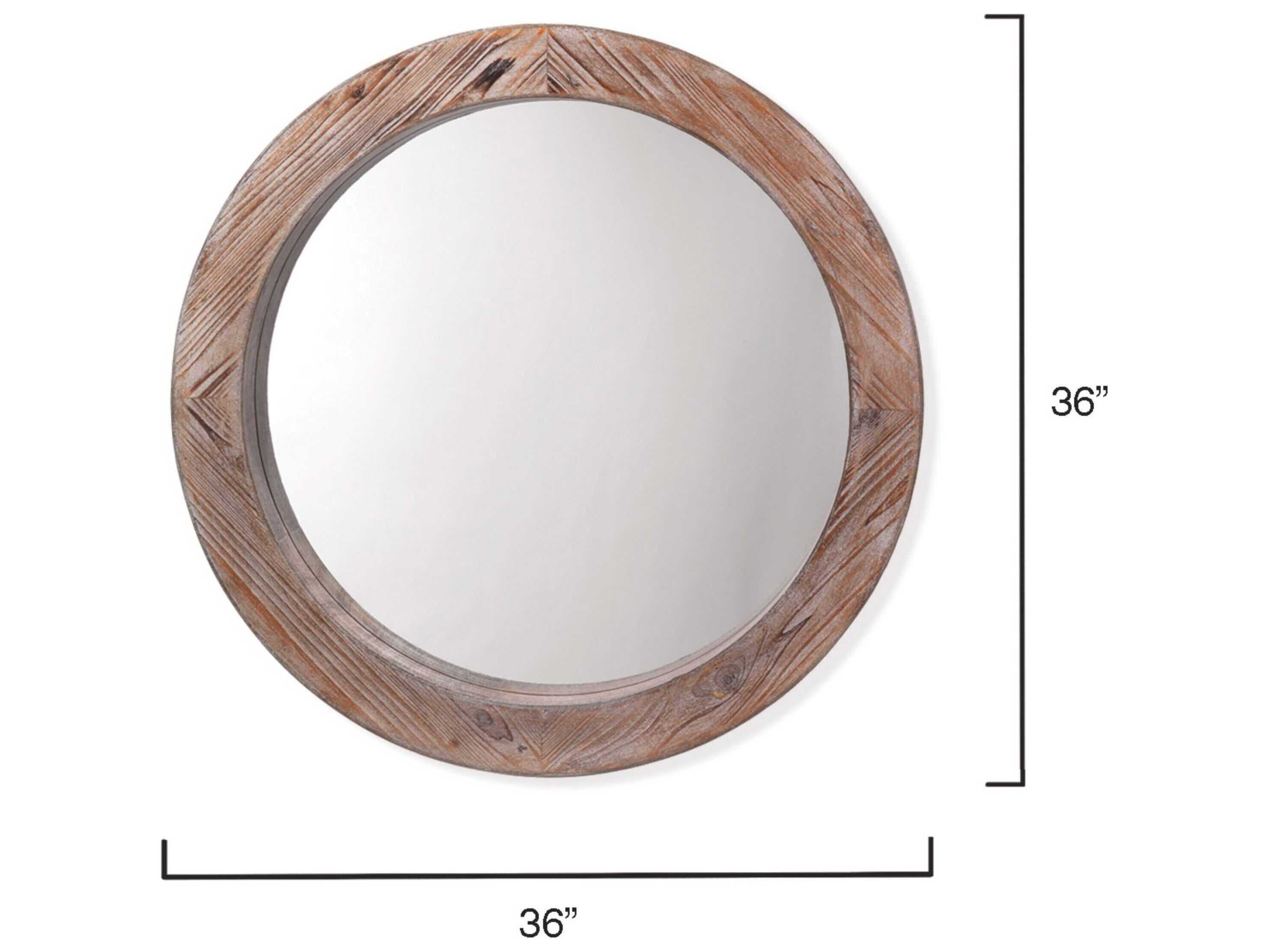 Jamie Young Reclaimed Grey Round Wall Mirror