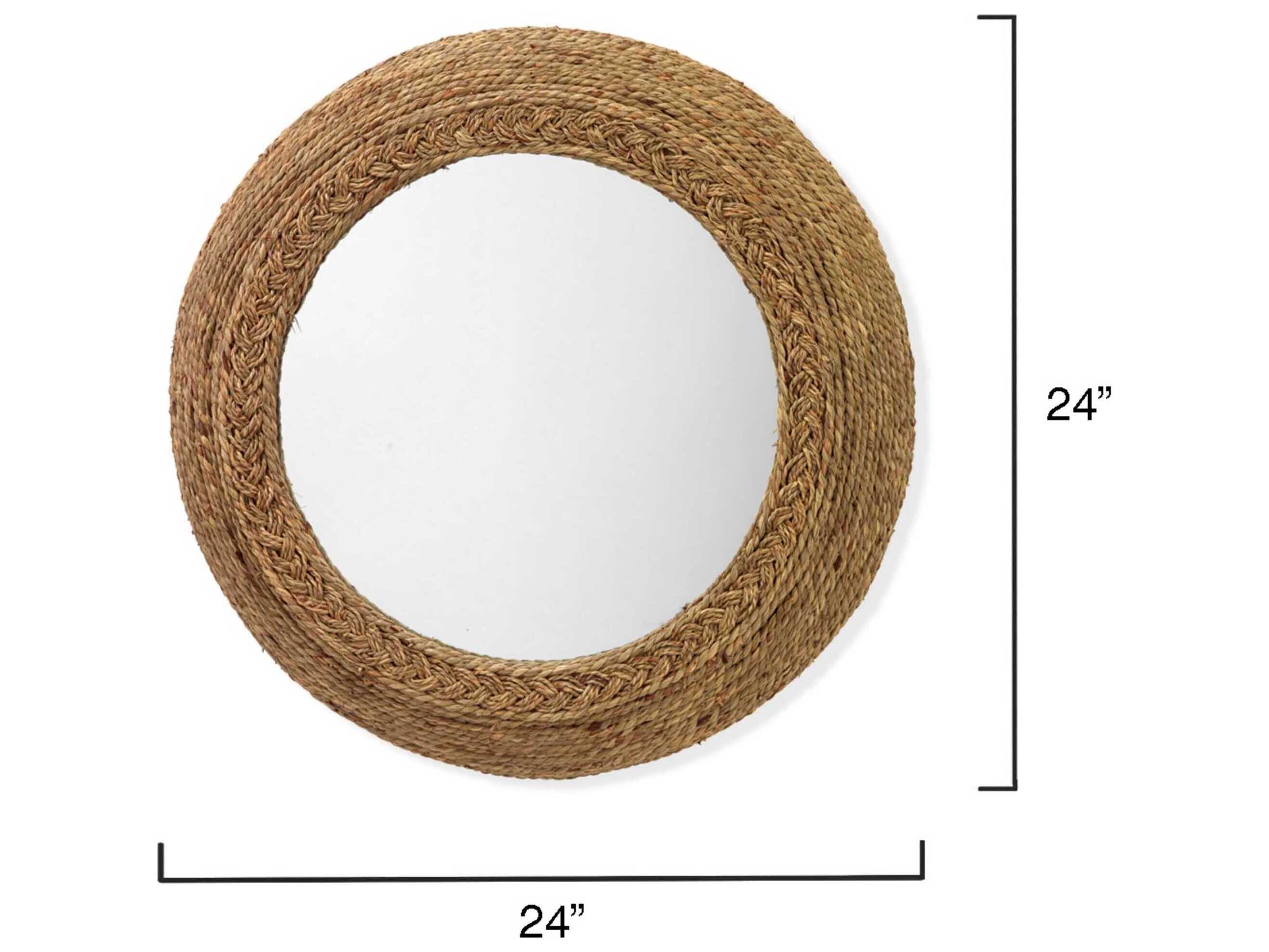 Jamie Young Seagrass Natural Round Wall Mirror