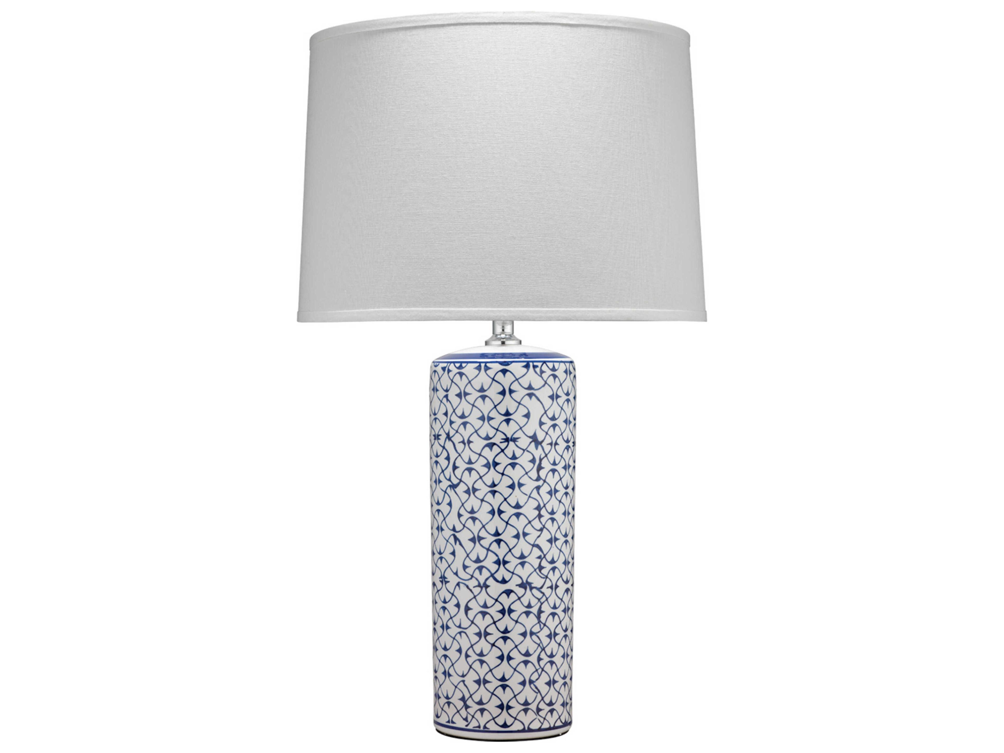 Jamie Young Vivian Blue Linen White Cone Buffet Lamp