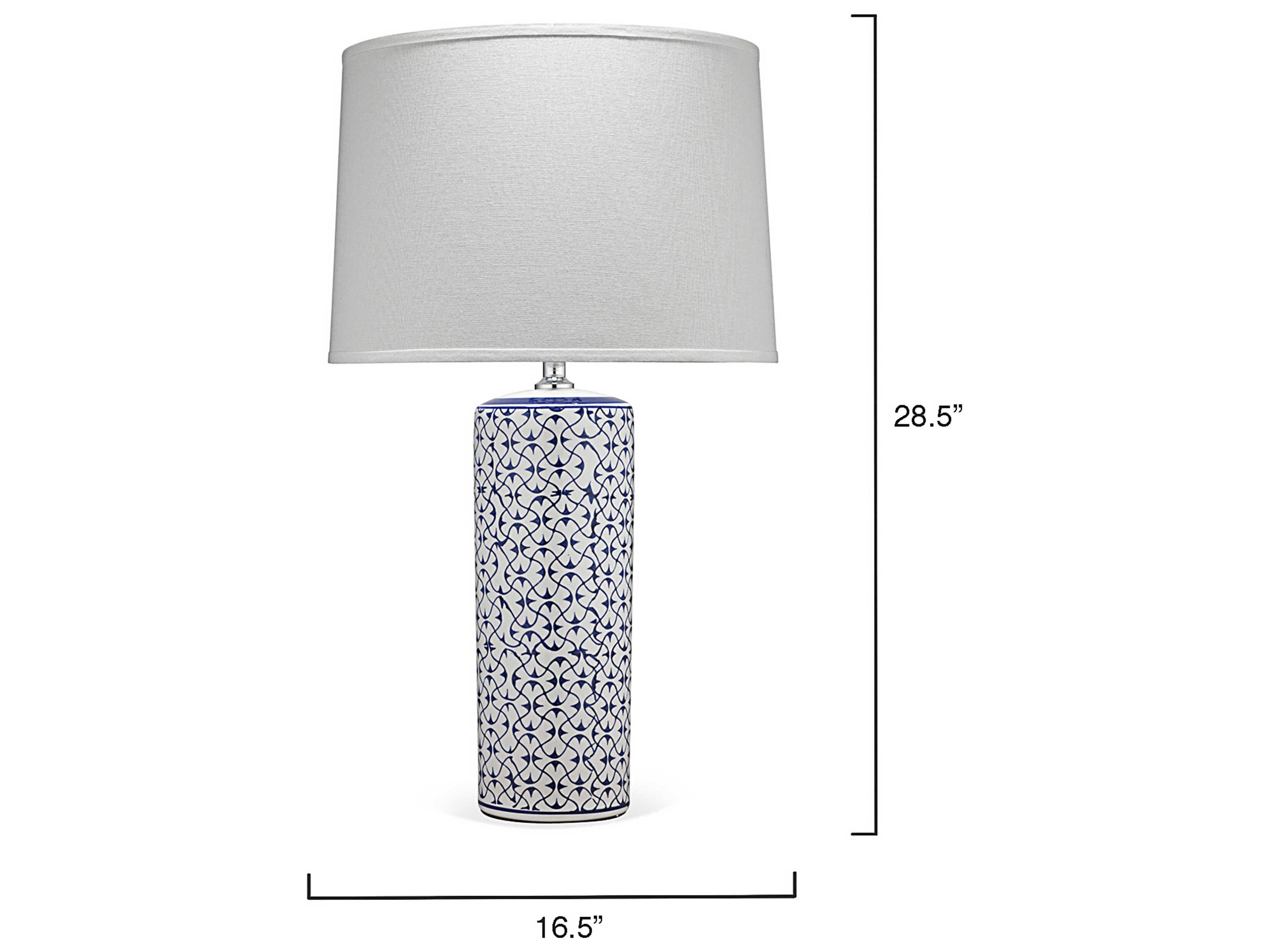 Jamie Young Vivian Blue Linen White Cone Buffet Lamp