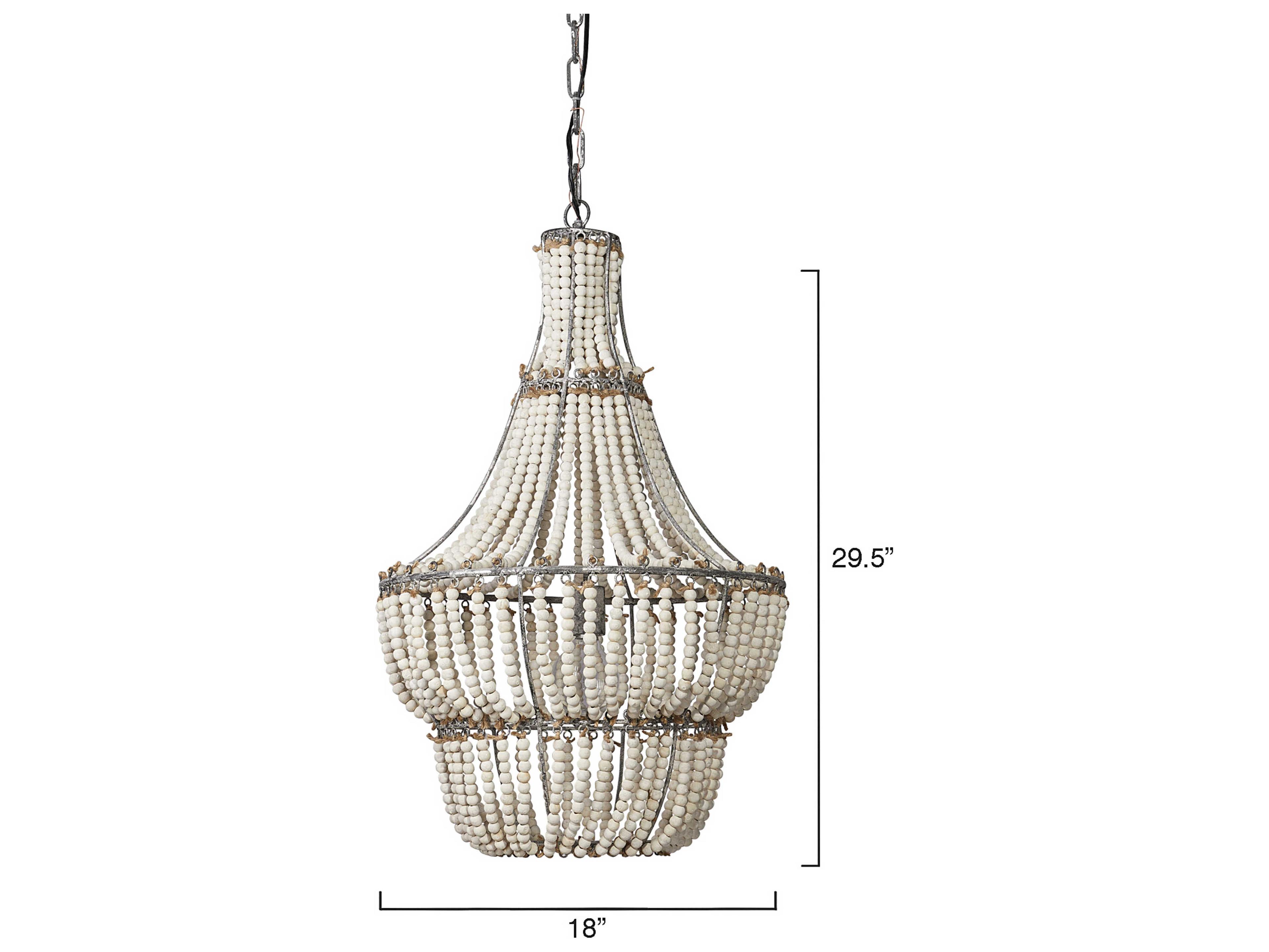 Jamie Young Blanca 1-Light White Washed Empire Chandelier