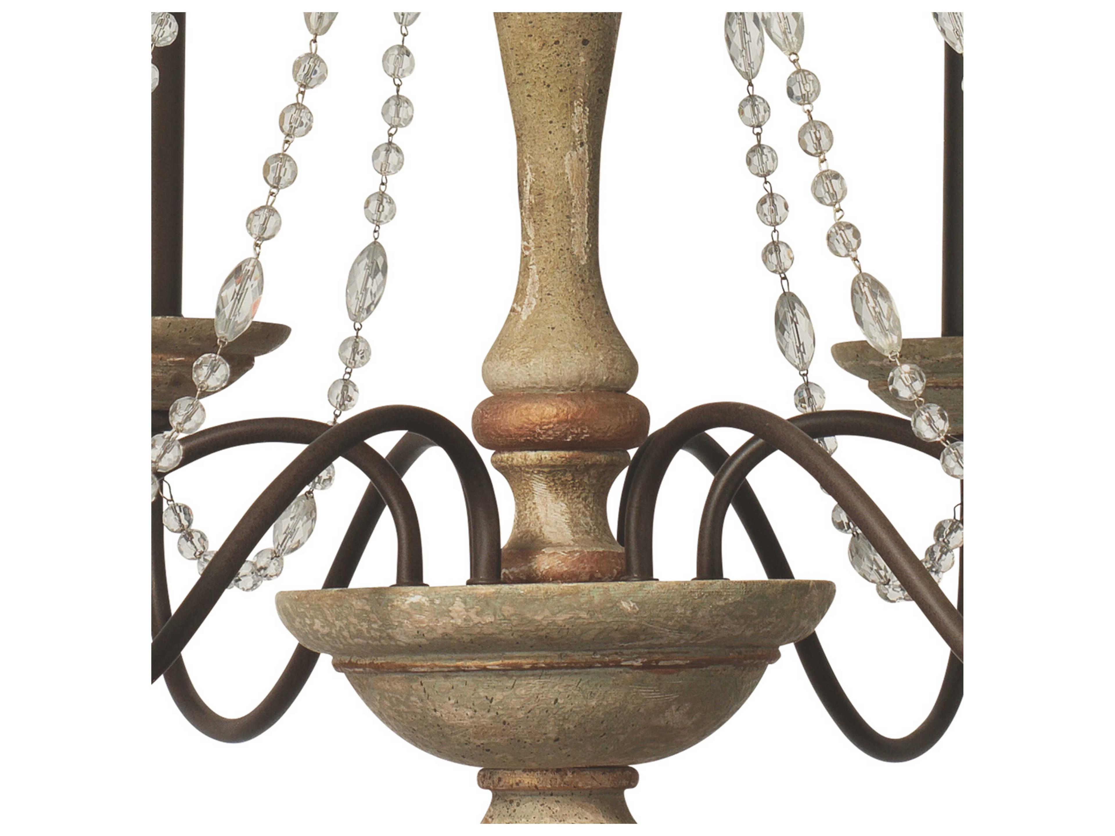 Jamie Young Maybel 6-Light Off White Traditional Candelabra Chandelier