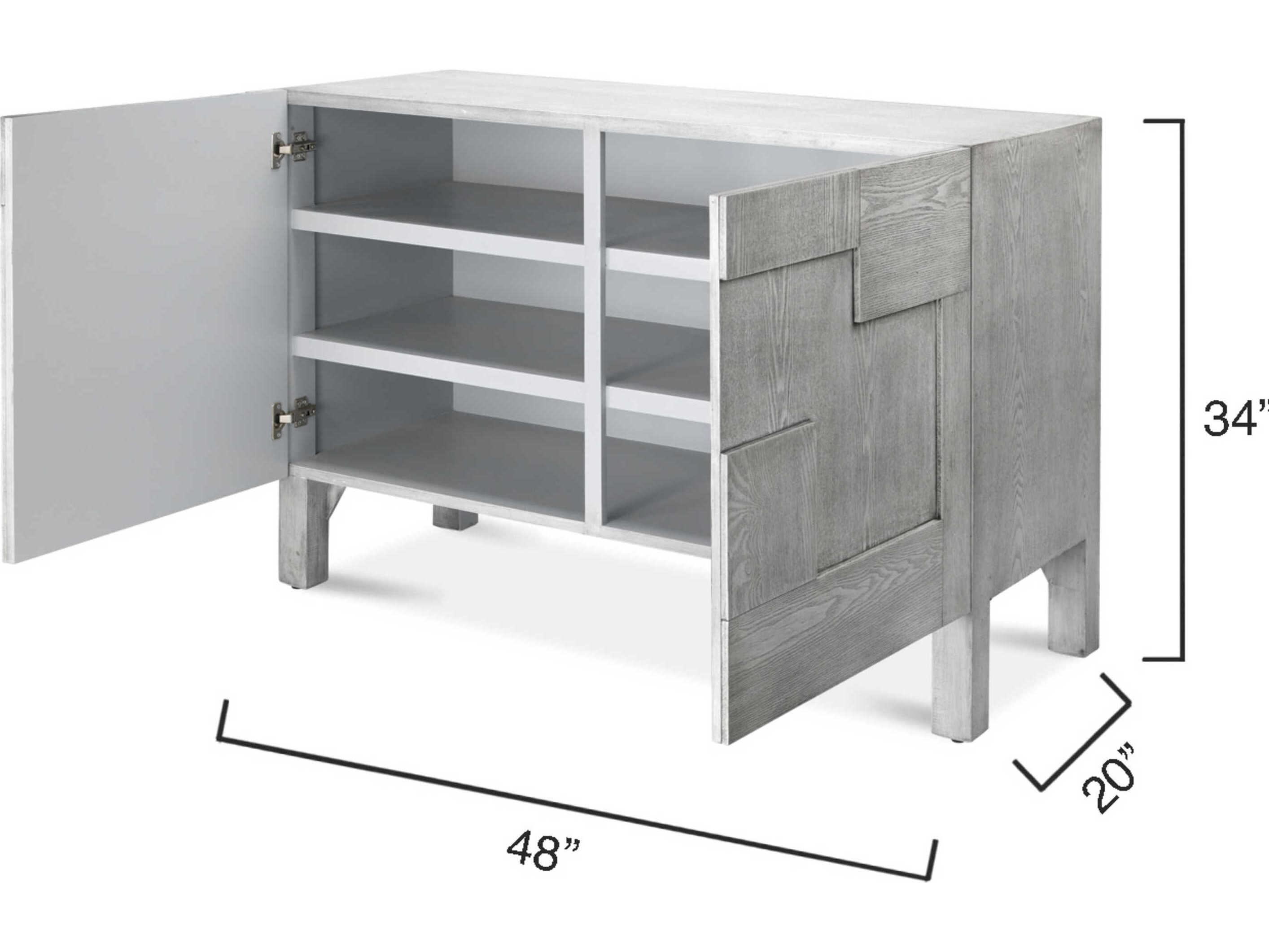 Jamie Young Context 48" Ash Wood Grey Sideboard
