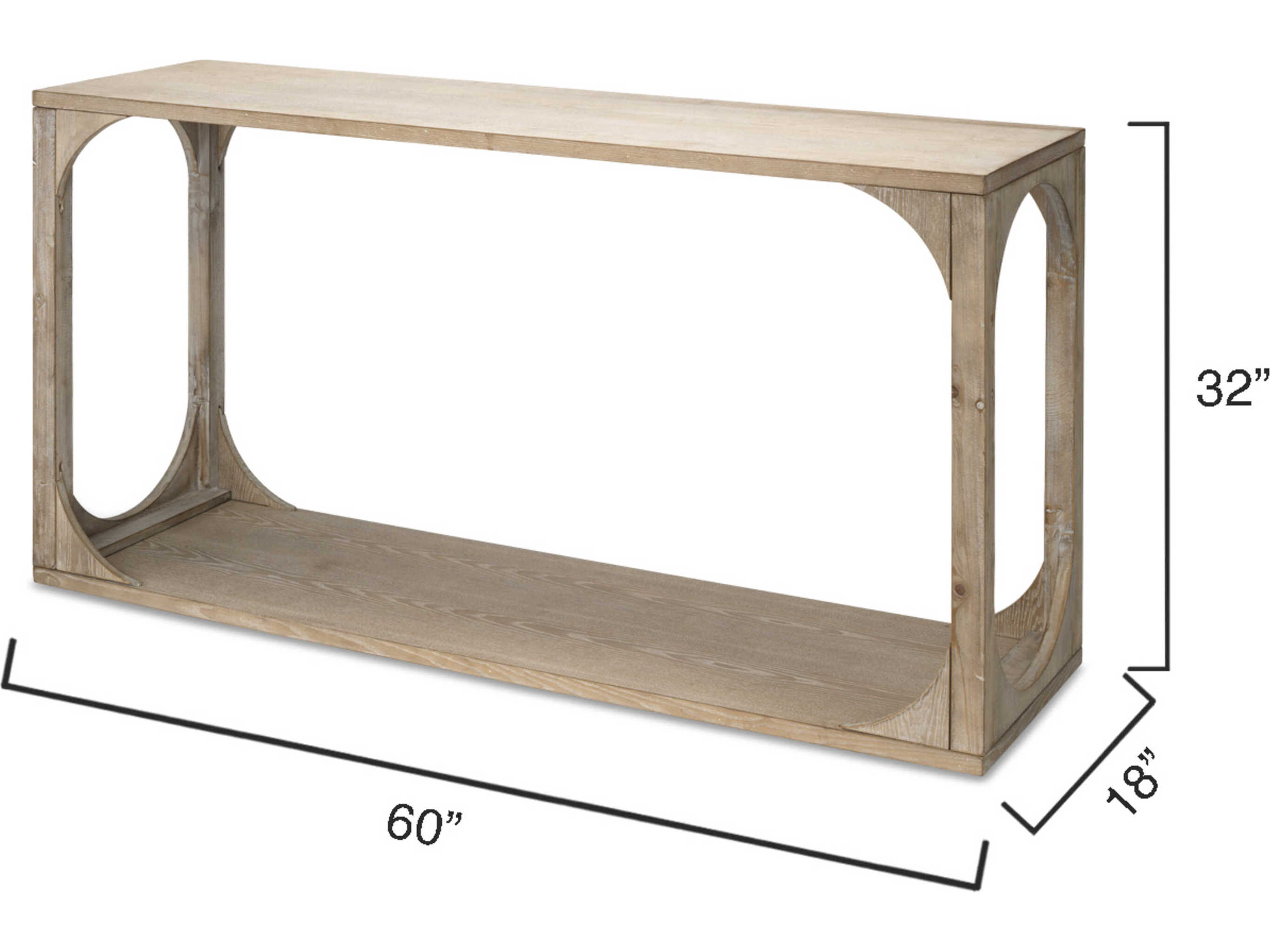 Jamie Young Everett Rectangular Wood Grey Console Table