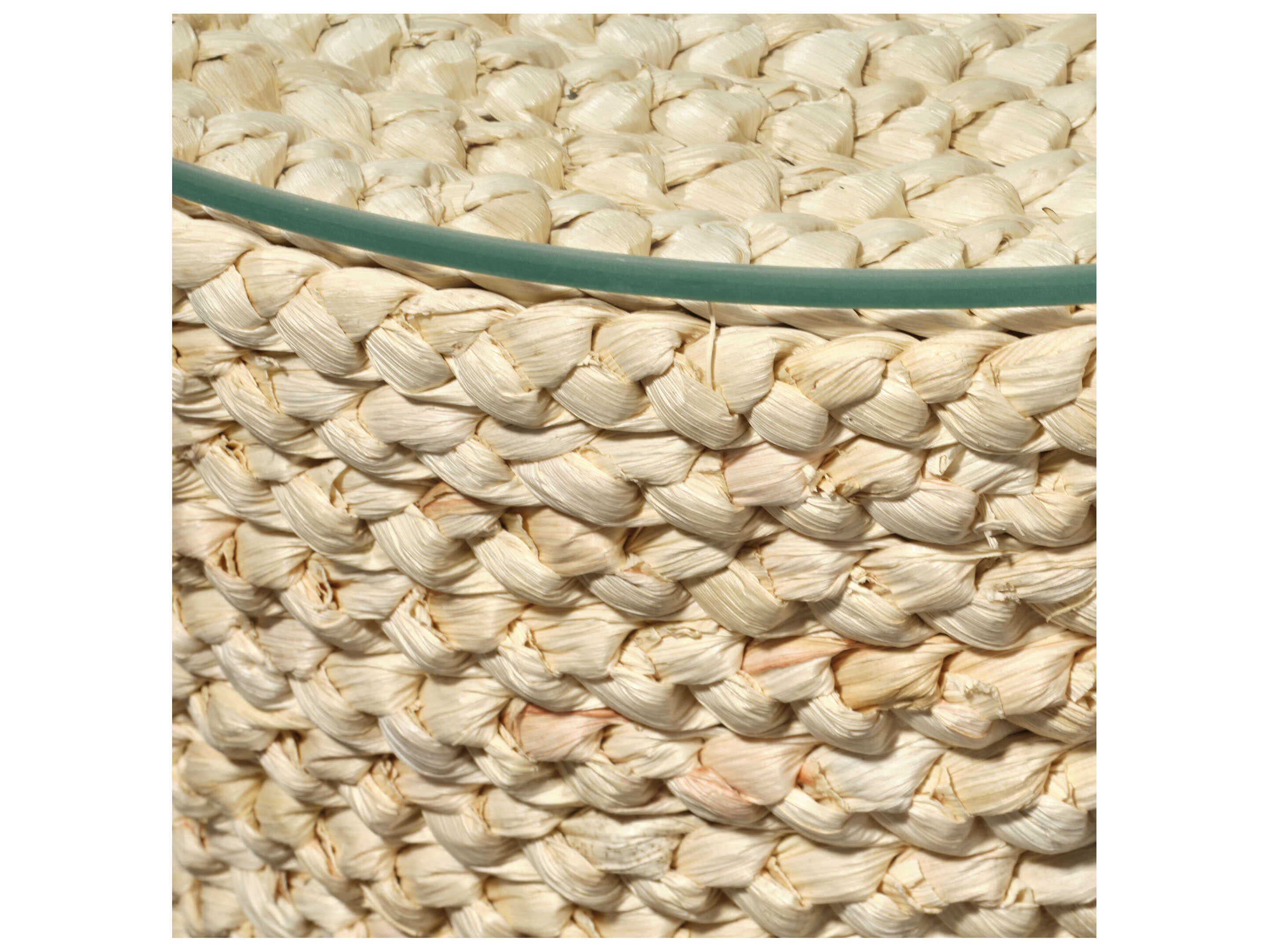 Jamie Young Grain Round Glass Natural End Table