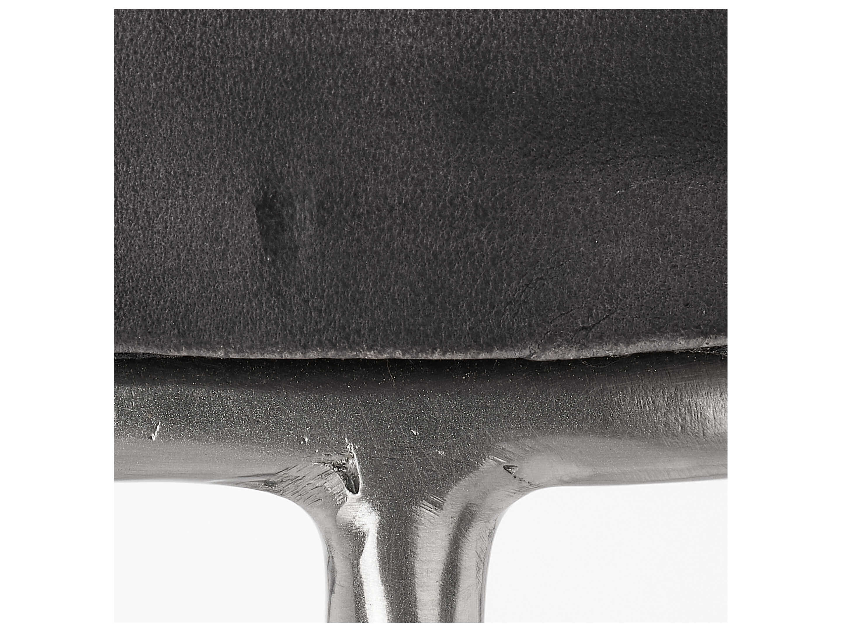 Jamie Young Henry Matte Charcoal Leather Bar Stool