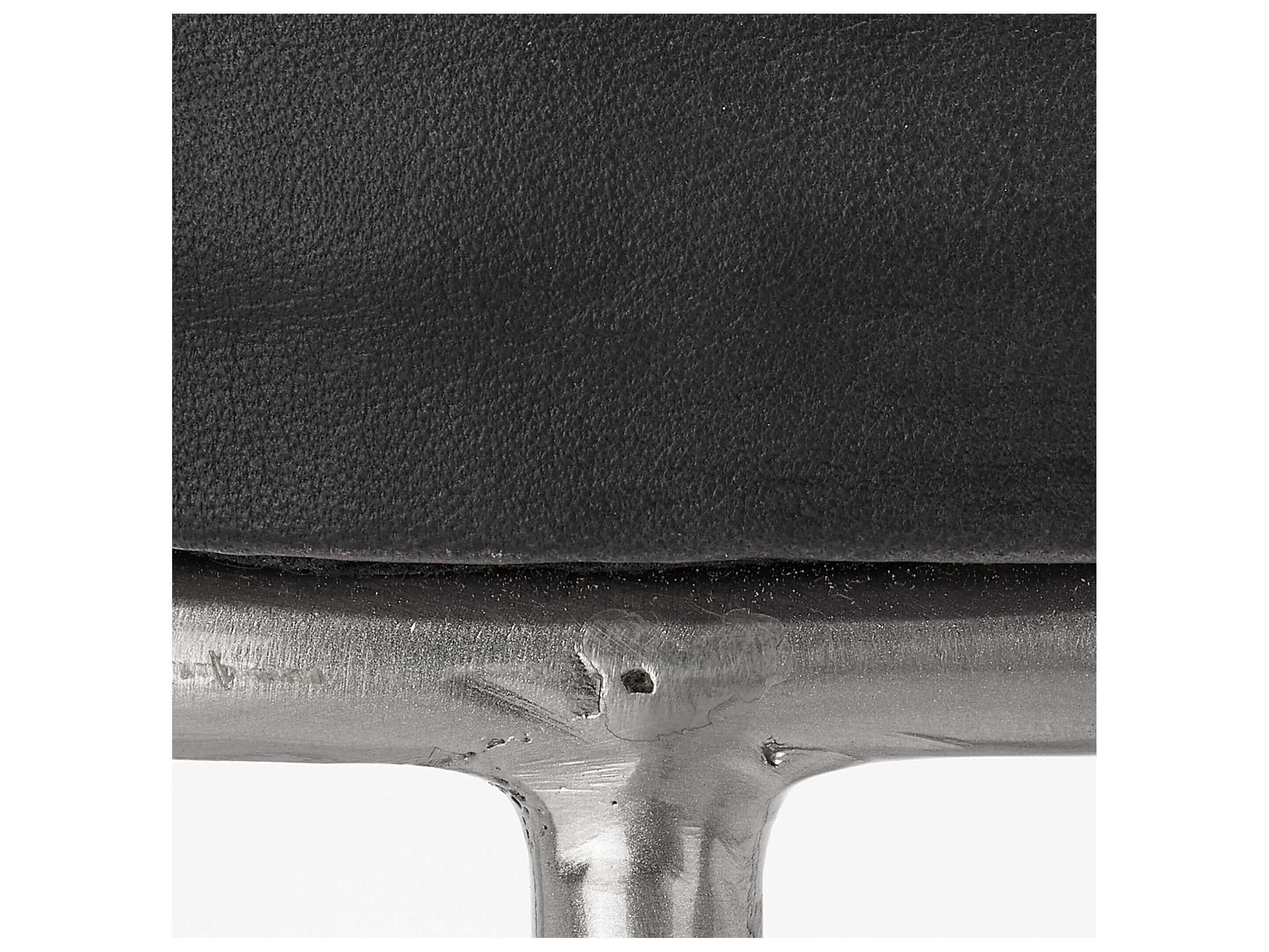 Jamie Young Henry Matte Charcoal Leather Counter Stool