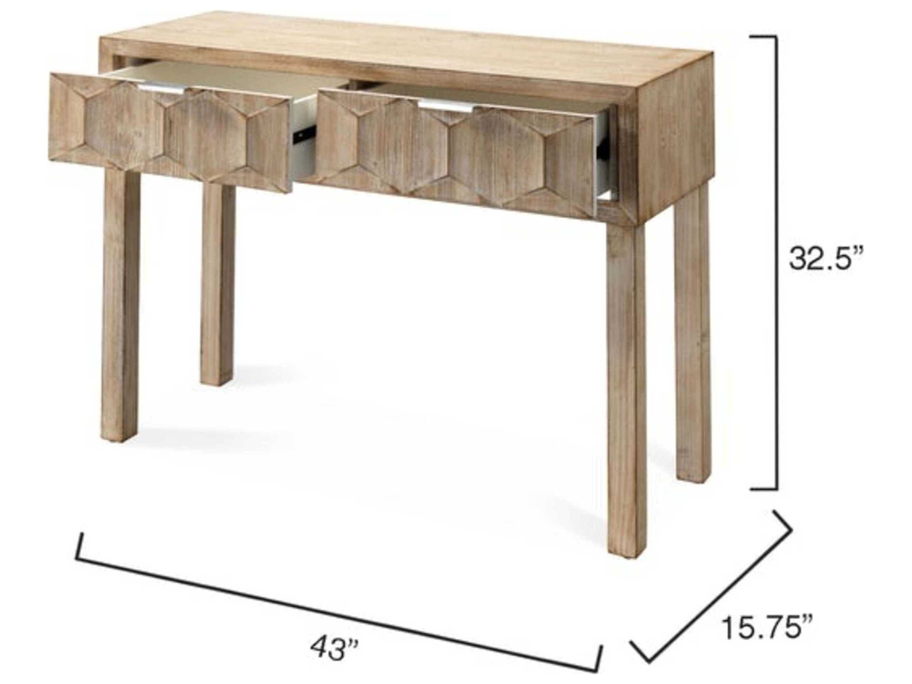 Jamie Young Juniper Rectangular Wood Grey Console Table
