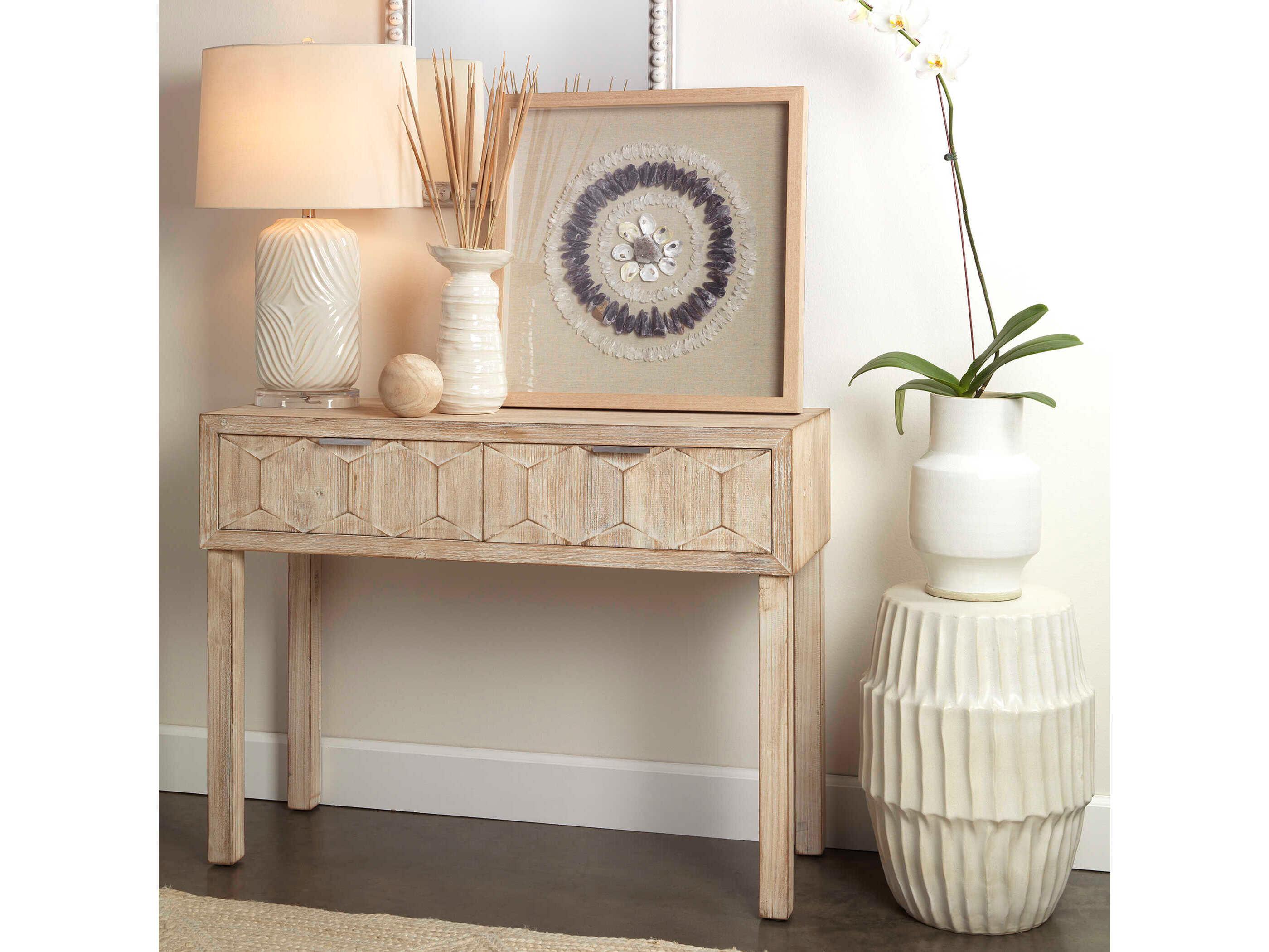 Jamie Young Juniper Rectangular Wood Grey Console Table