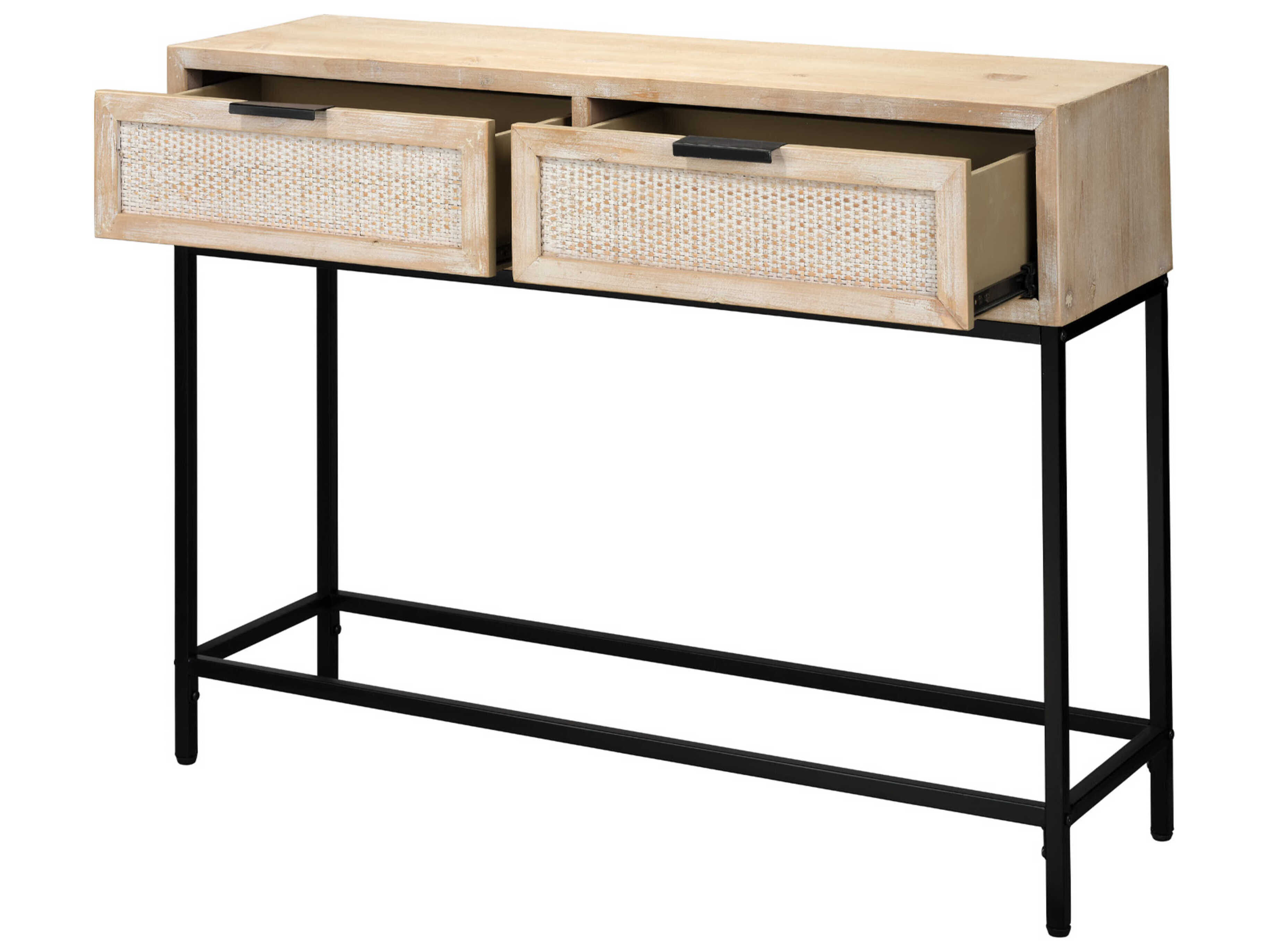 Jamie Young Reed Rectangular Wood Brown Console Table