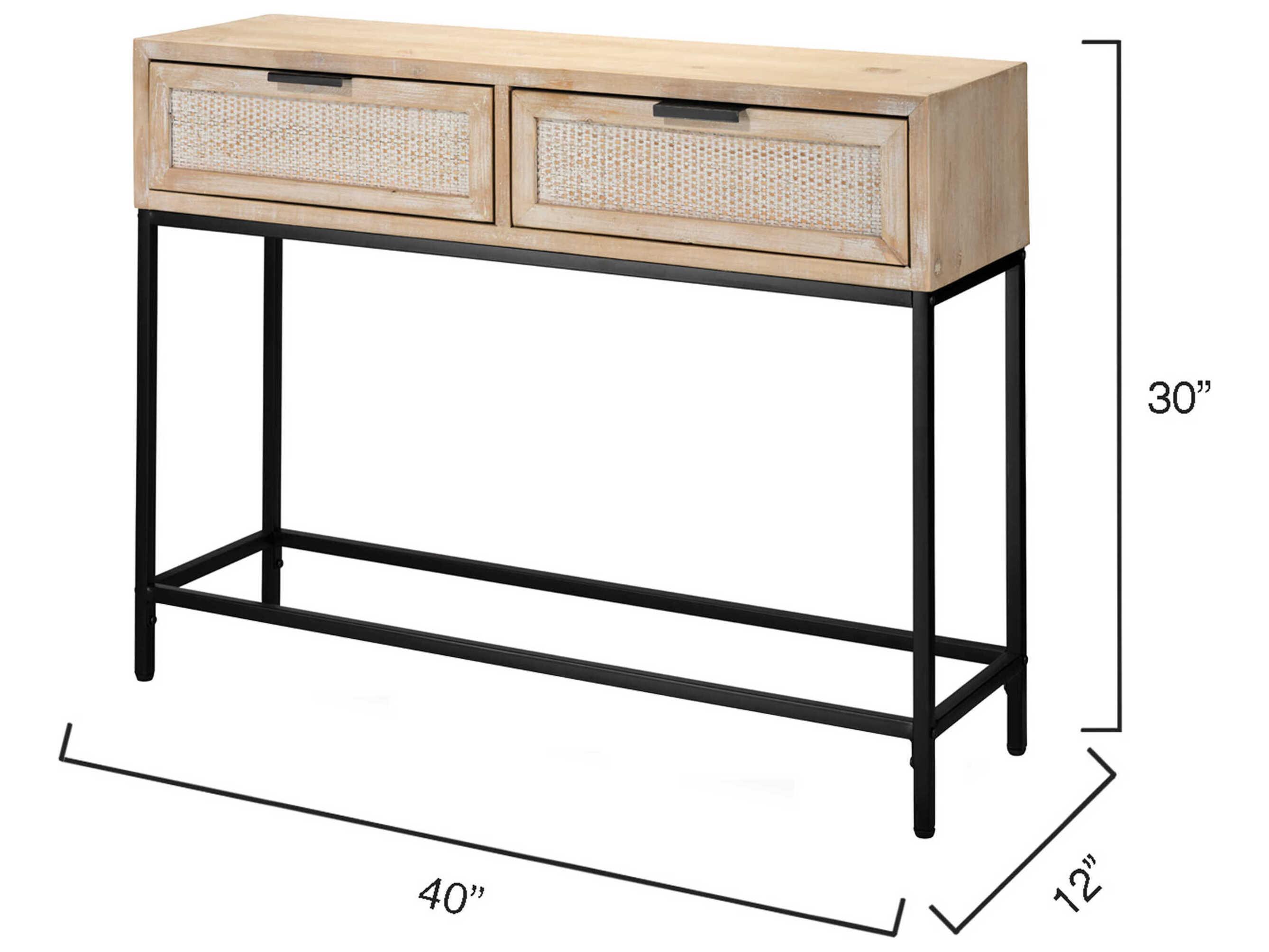 Jamie Young Reed Rectangular Wood Brown Console Table