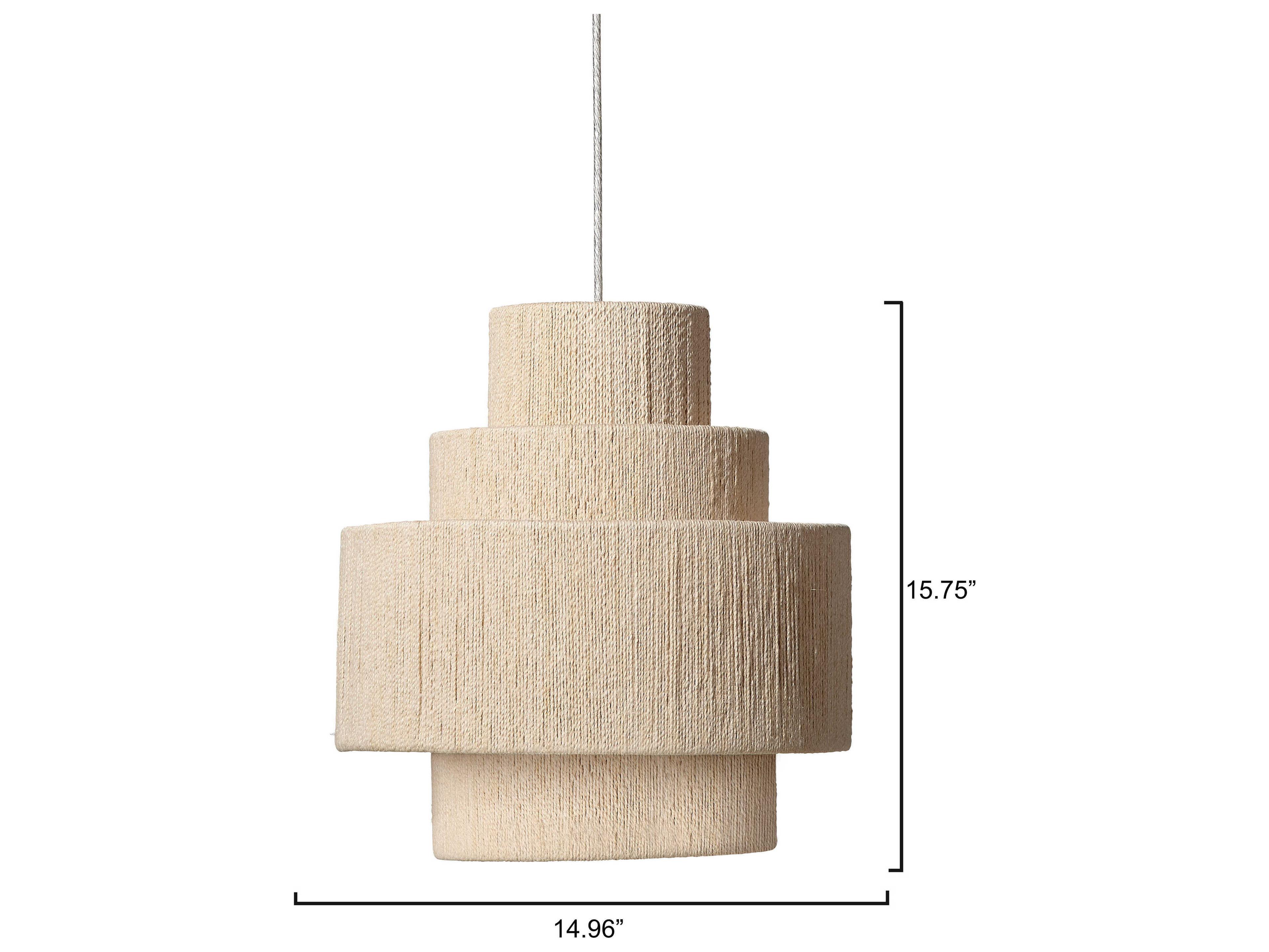 Jamie Young Filament 1-Light Off White Drum Tiered Pendant