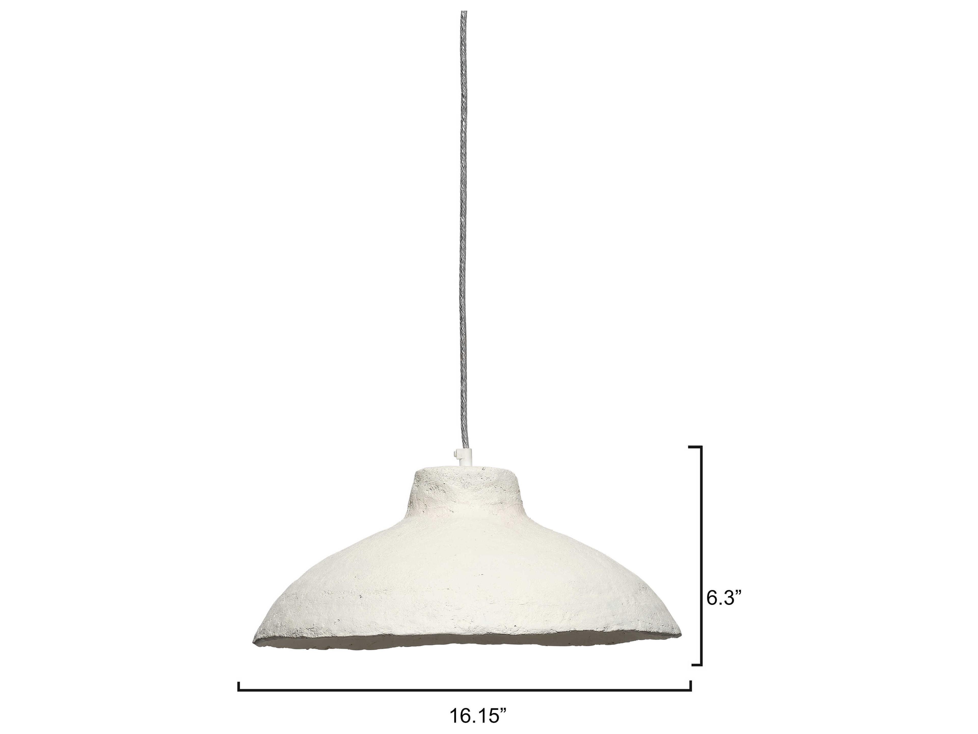Jamie Young Parchment 1-Light Off White Dome Pendant