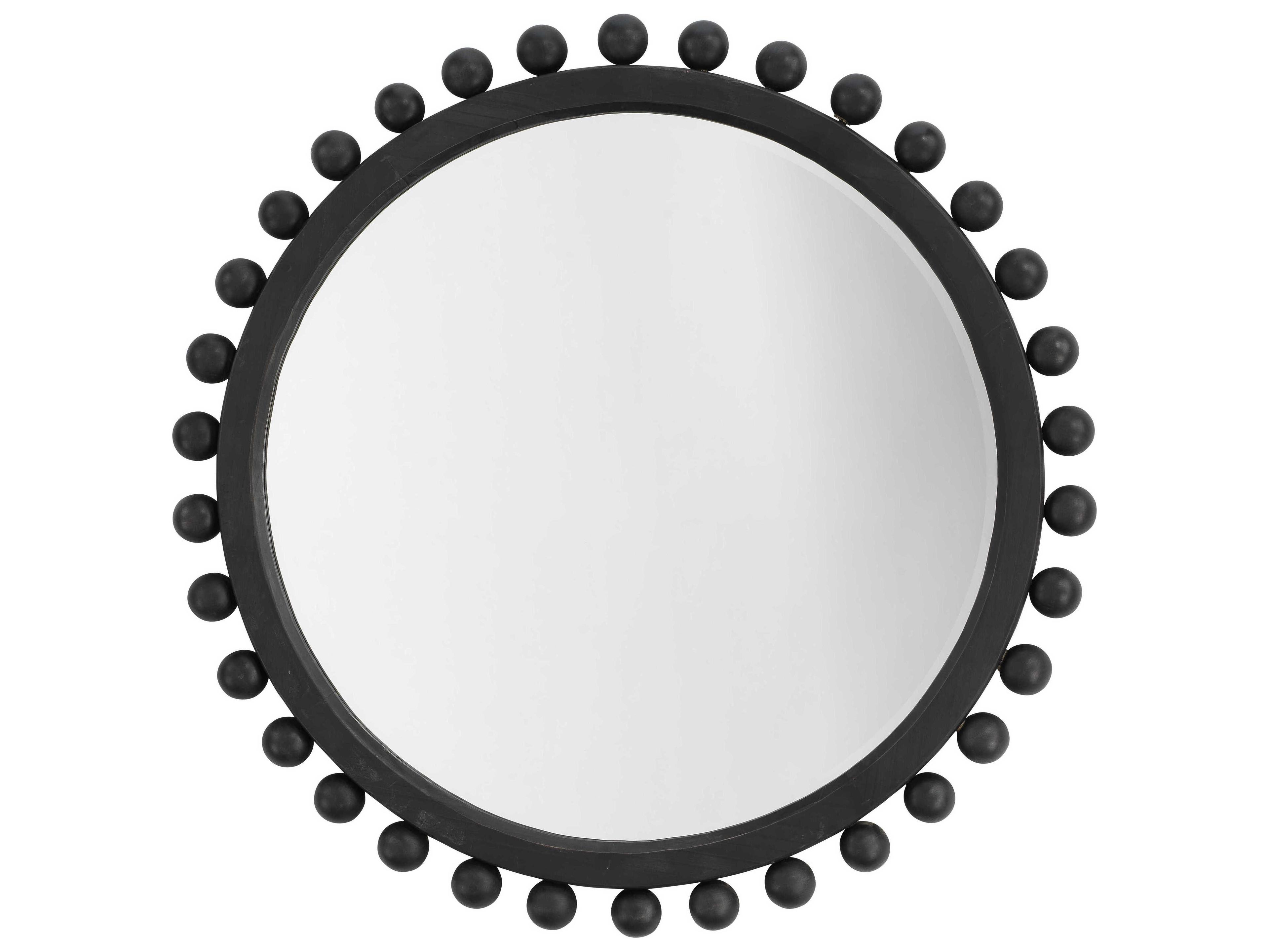Jamie Young Brighton Dark Charcoal Round Wall Mirror