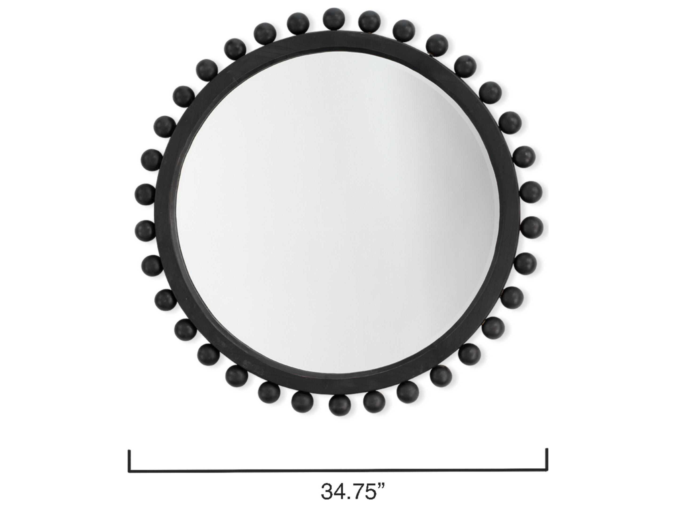 Jamie Young Brighton Dark Charcoal Round Wall Mirror