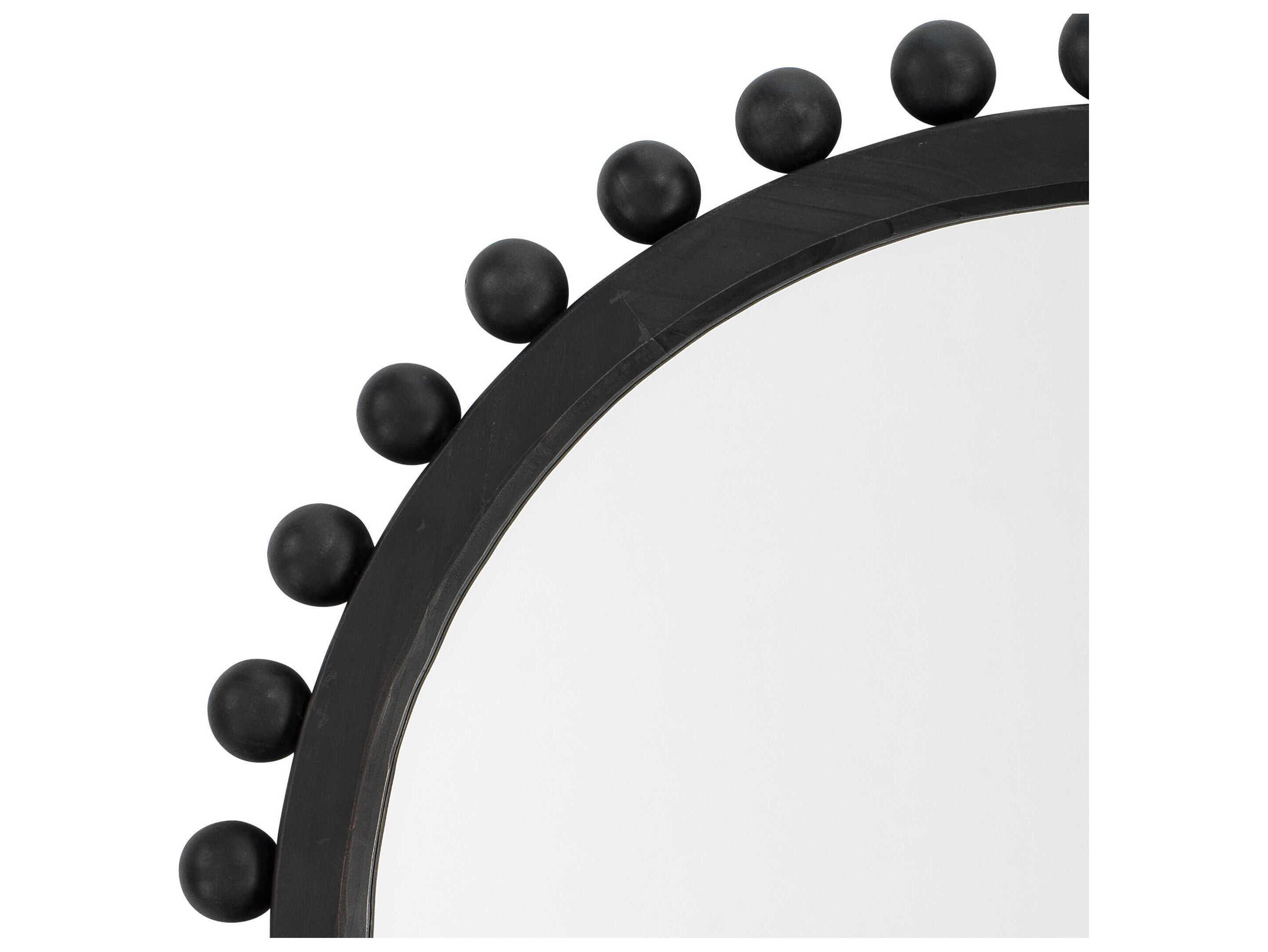 Jamie Young Brighton Dark Charcoal Round Wall Mirror