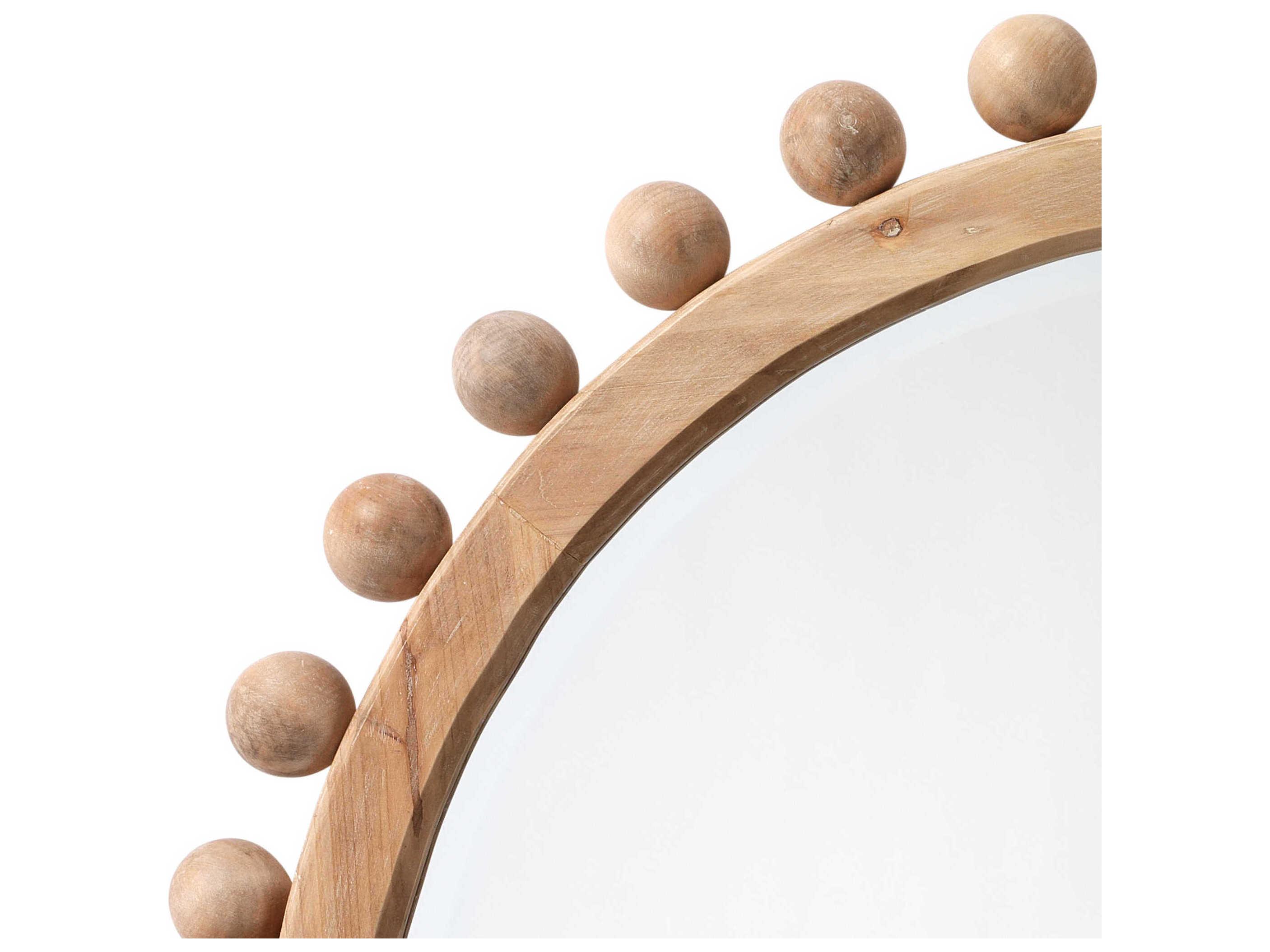 Jamie Young Brighton Natural Round Wall Mirror