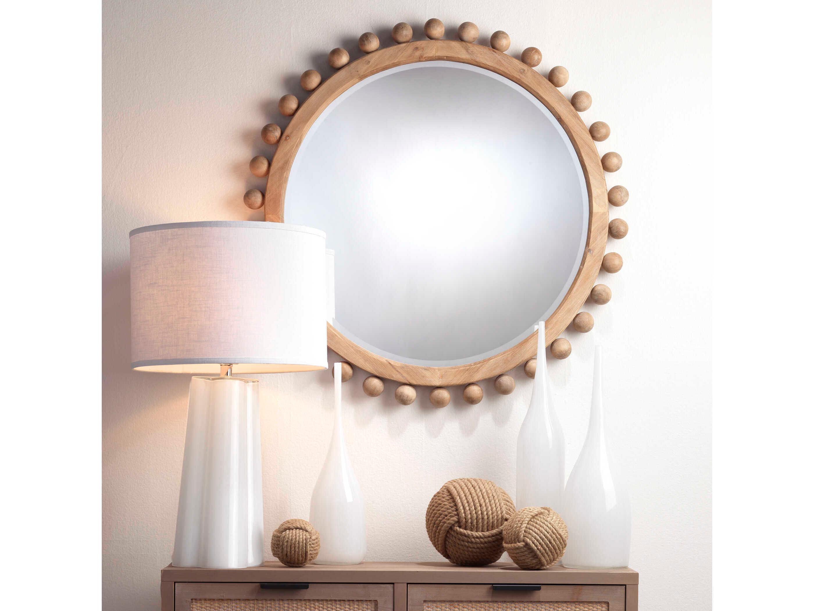 Jamie Young Brighton Natural Round Wall Mirror