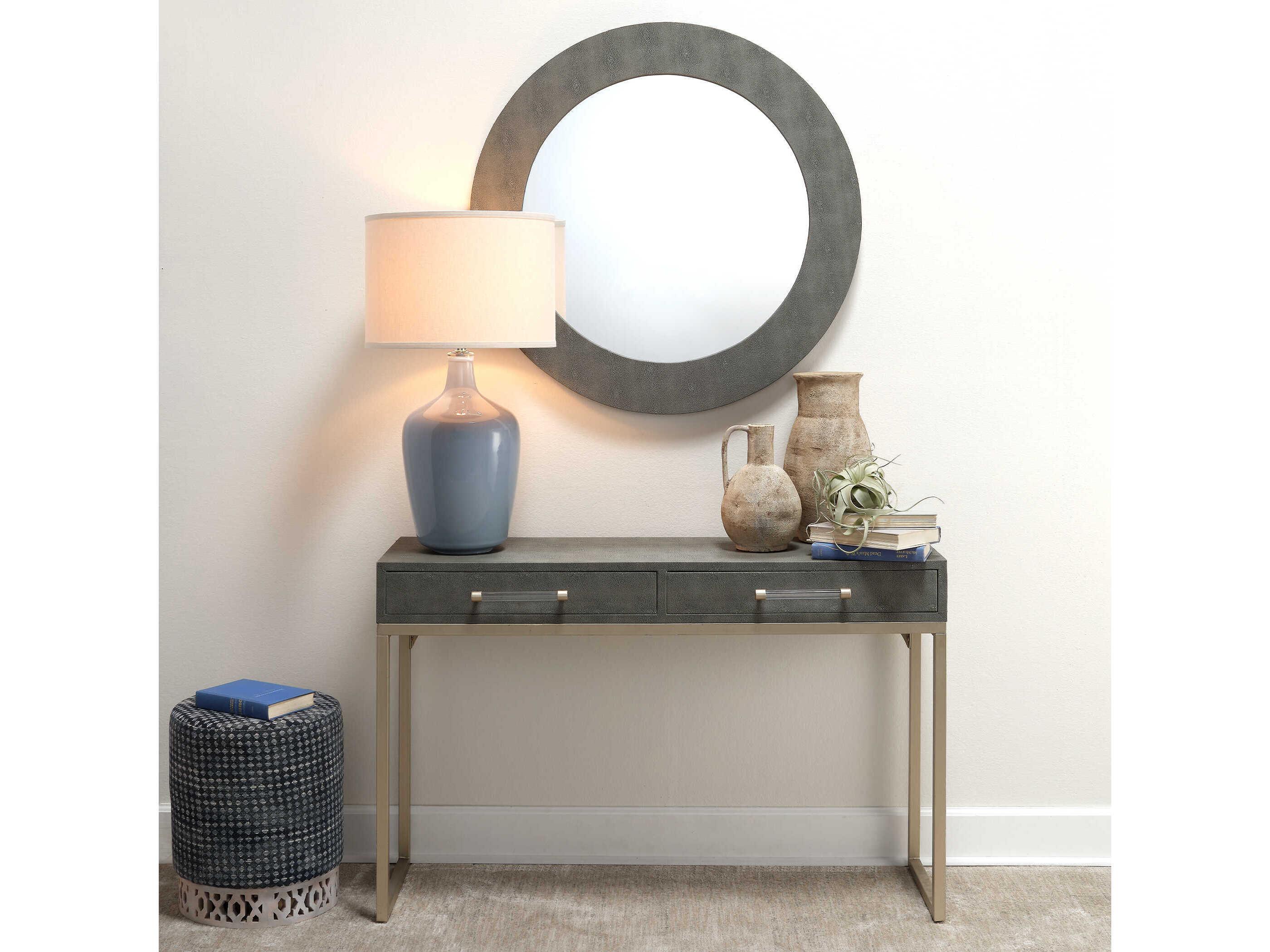 Jamie Young Chester Grey Round Wall Mirror