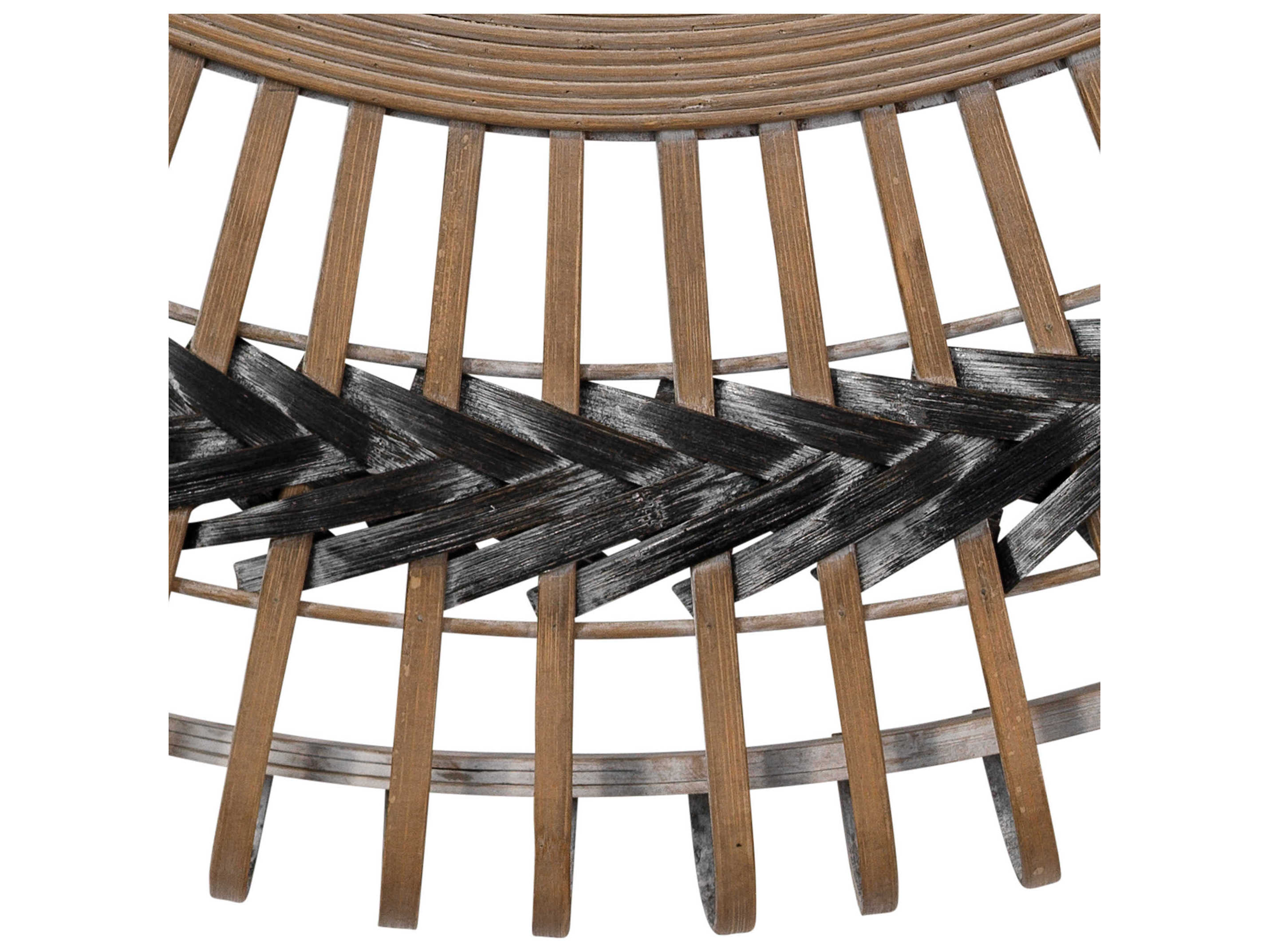 Jamie Young Grove Grey Natural Round Wall Mirror