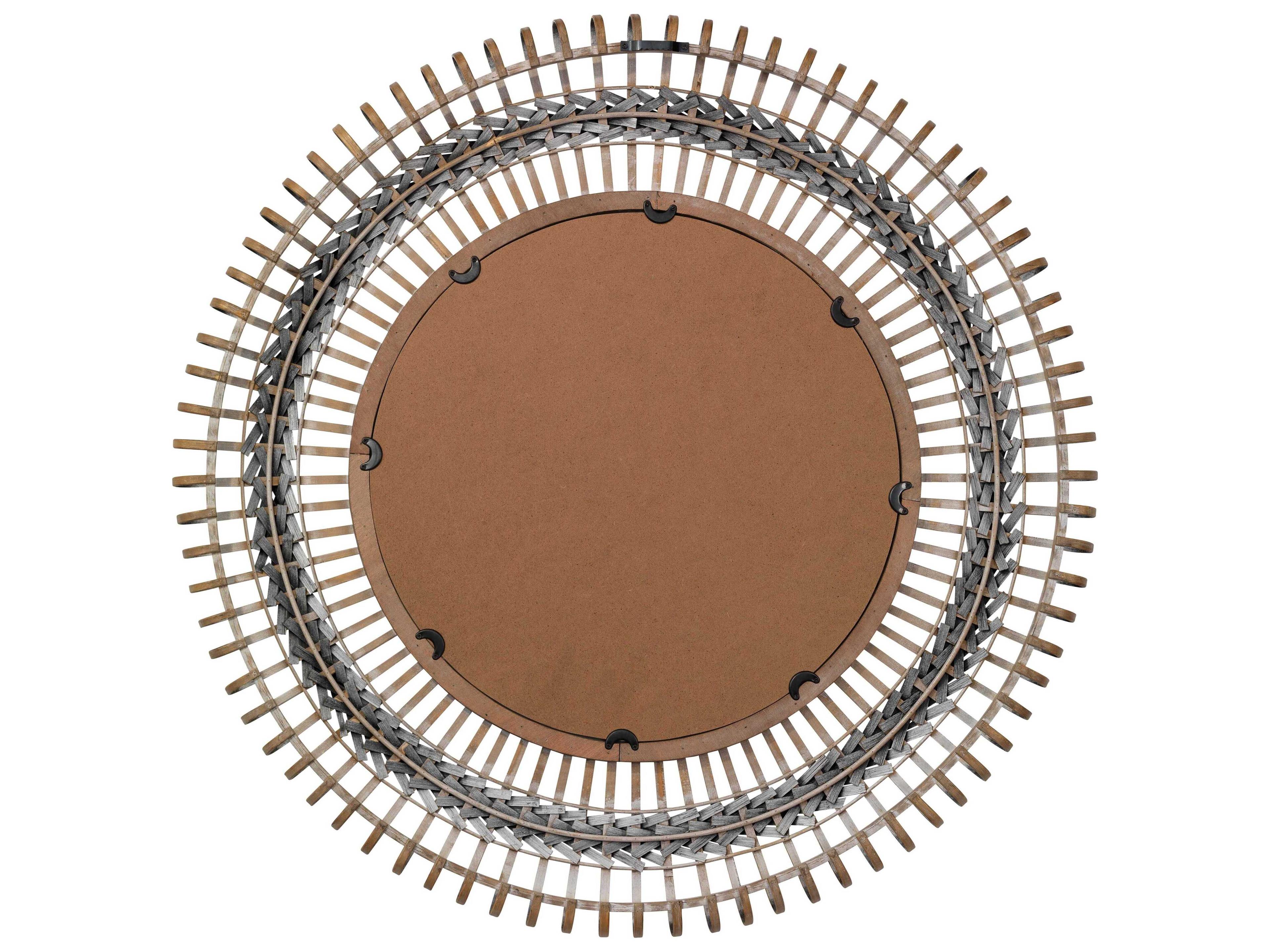 Jamie Young Grove Grey Natural Round Wall Mirror
