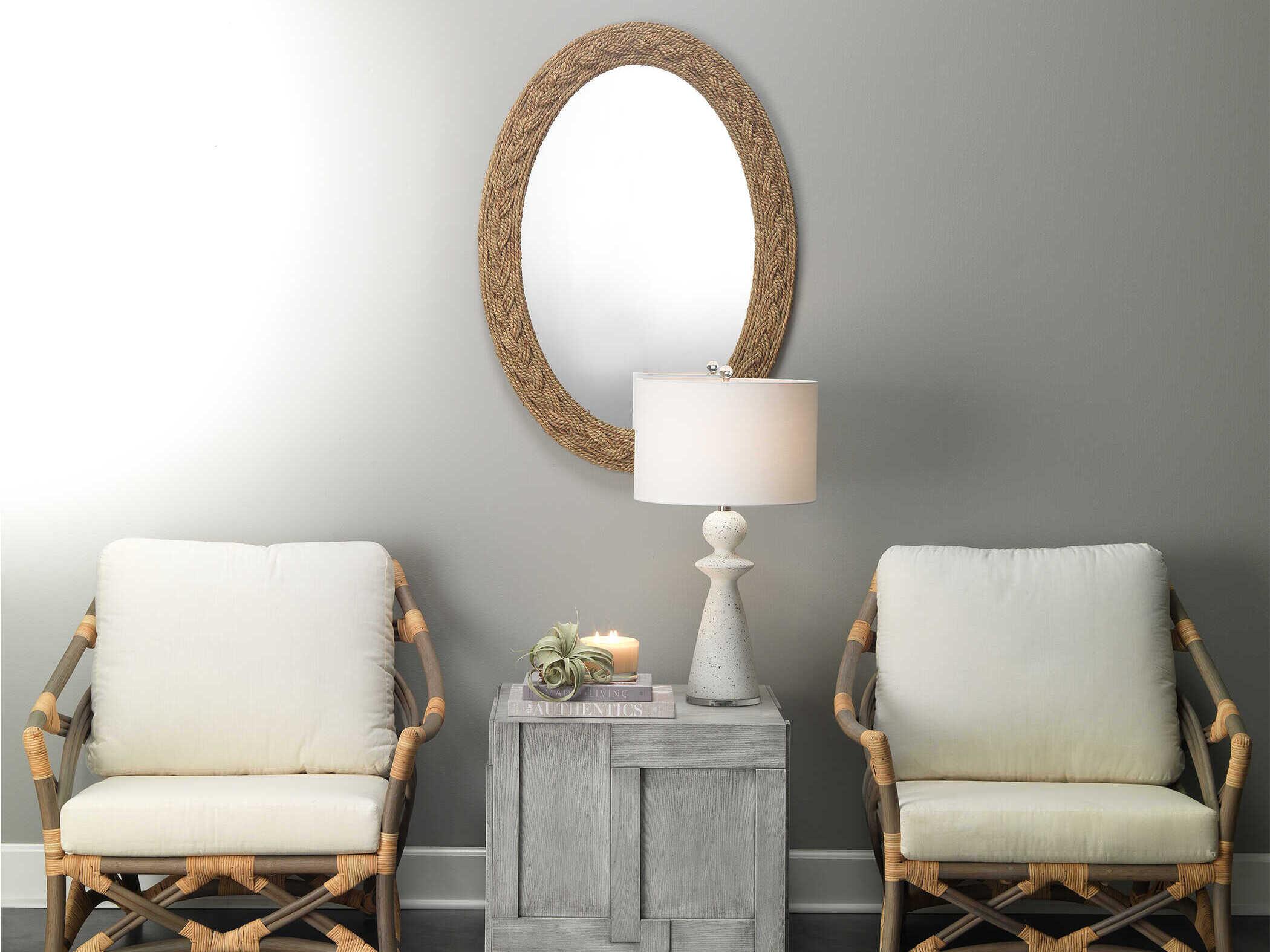 Jamie Young Lark Natural Oval Wall Mirror