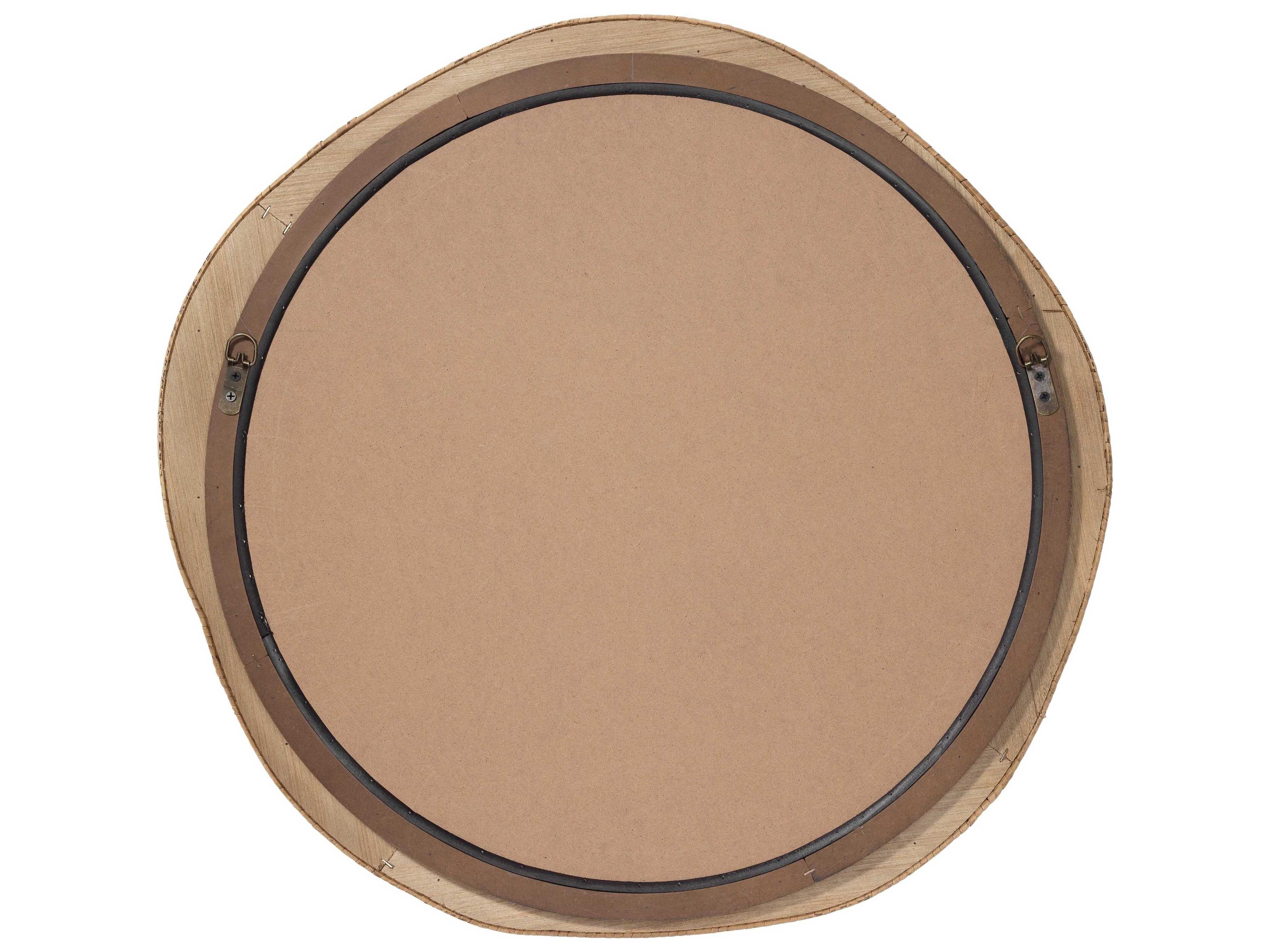 Jamie Young River Beige Cream Round Wall Mirror