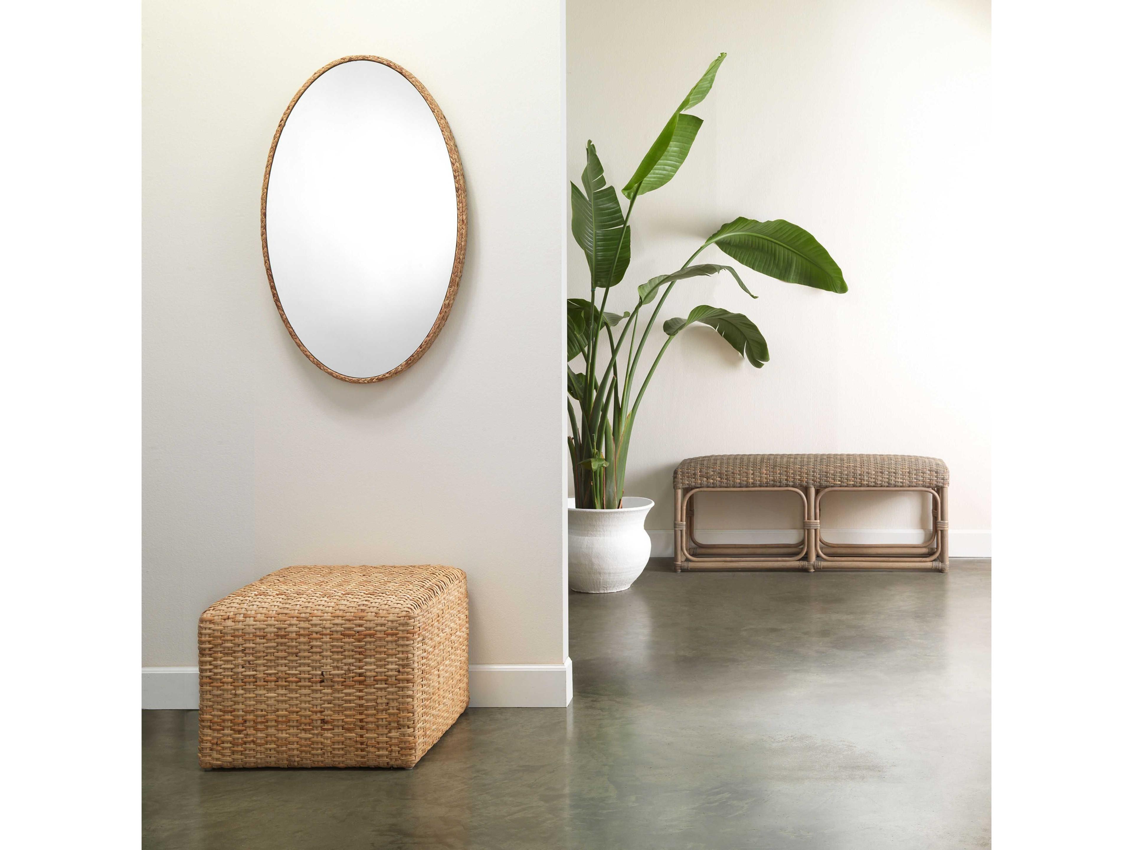 Jamie Young Sparrow Natural Oval Wall Mirror