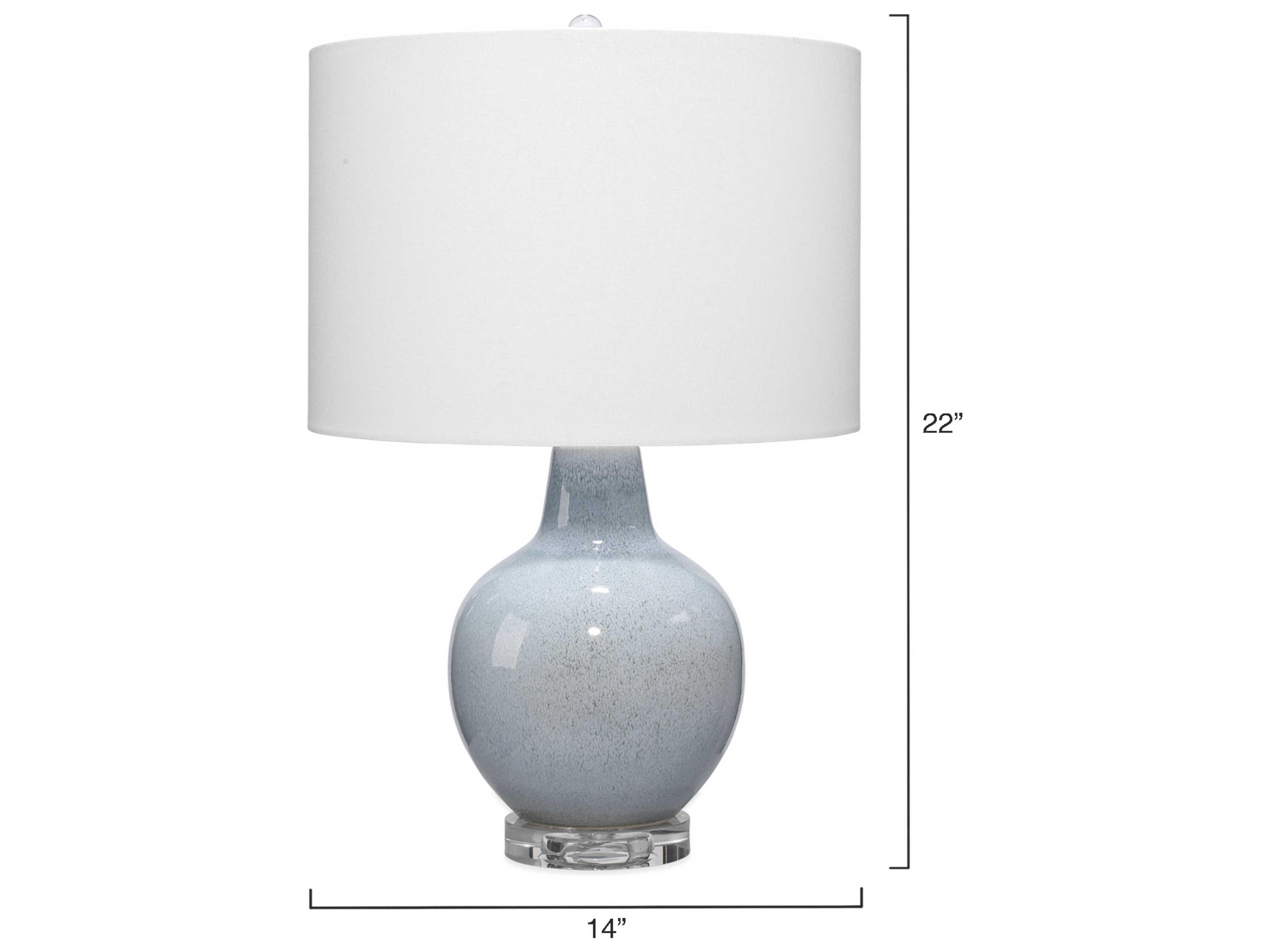 Jamie Young Aubrey Blue White Cotton Drum Table Lamp