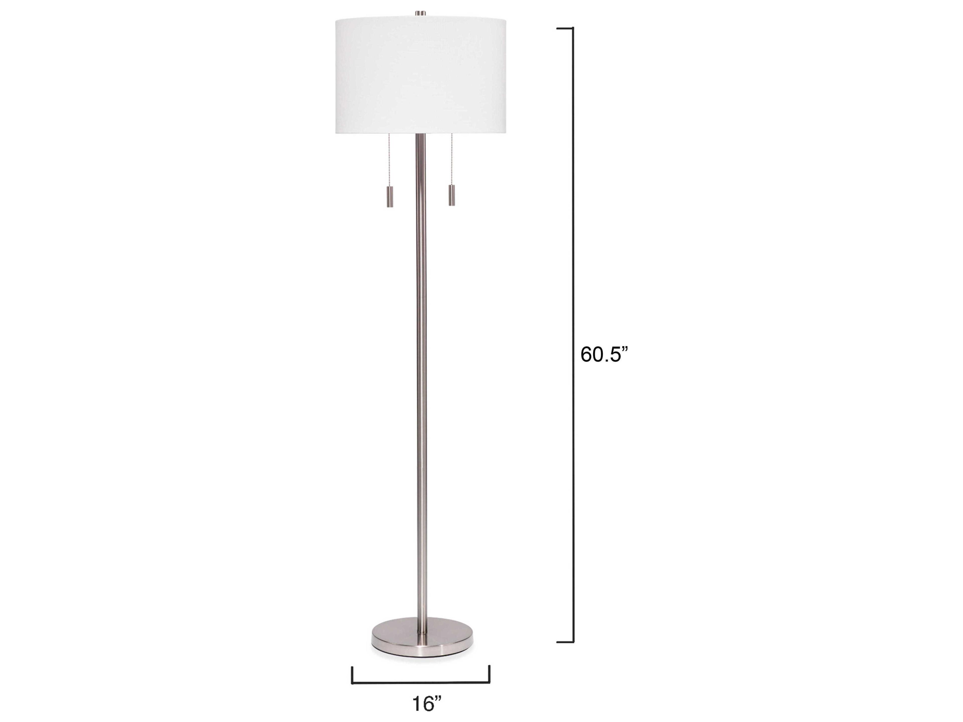 Jamie Young Lincoln Silver Linen White Drum Floor Lamp