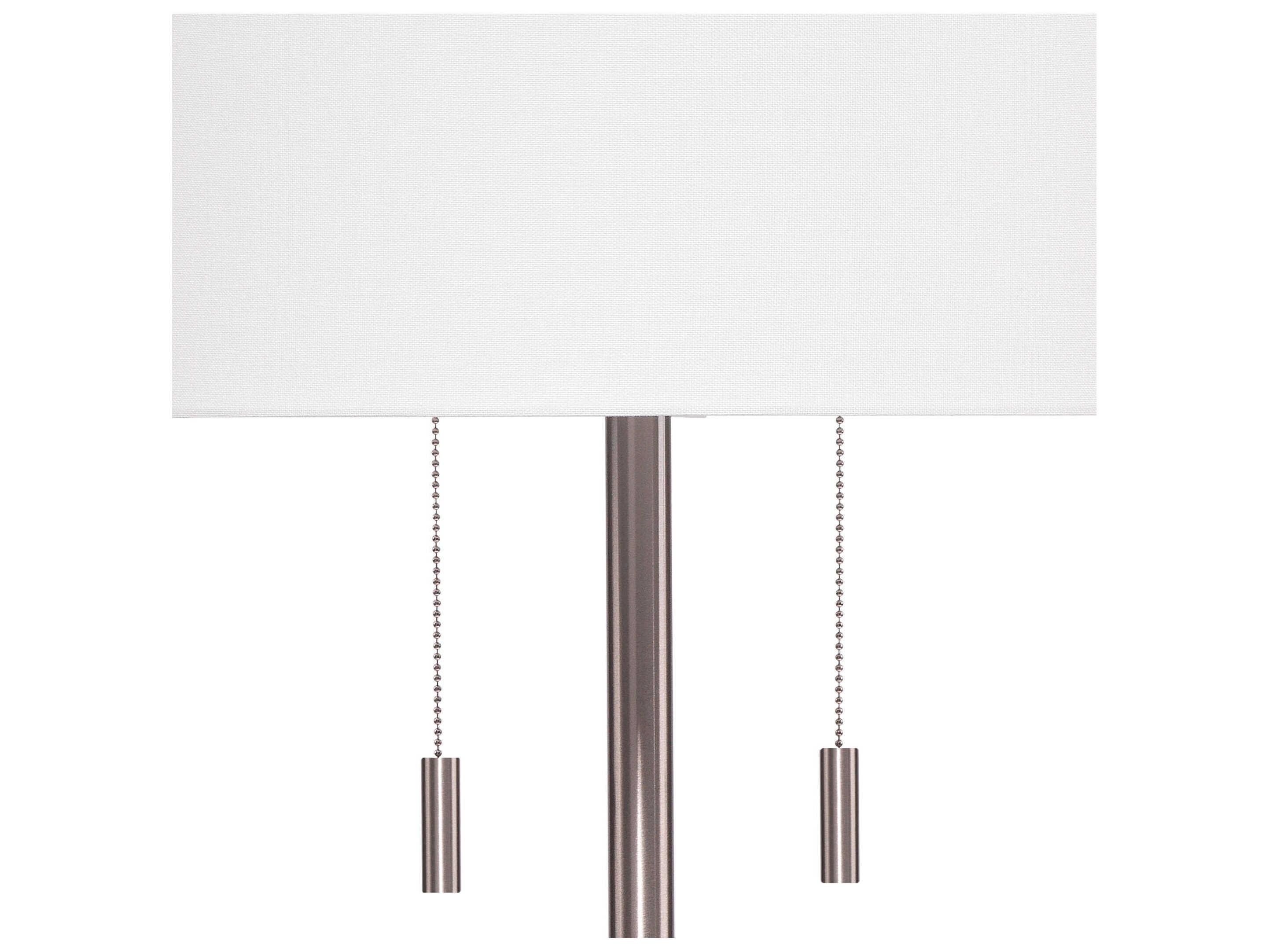 Jamie Young Lincoln Silver Linen White Drum Floor Lamp