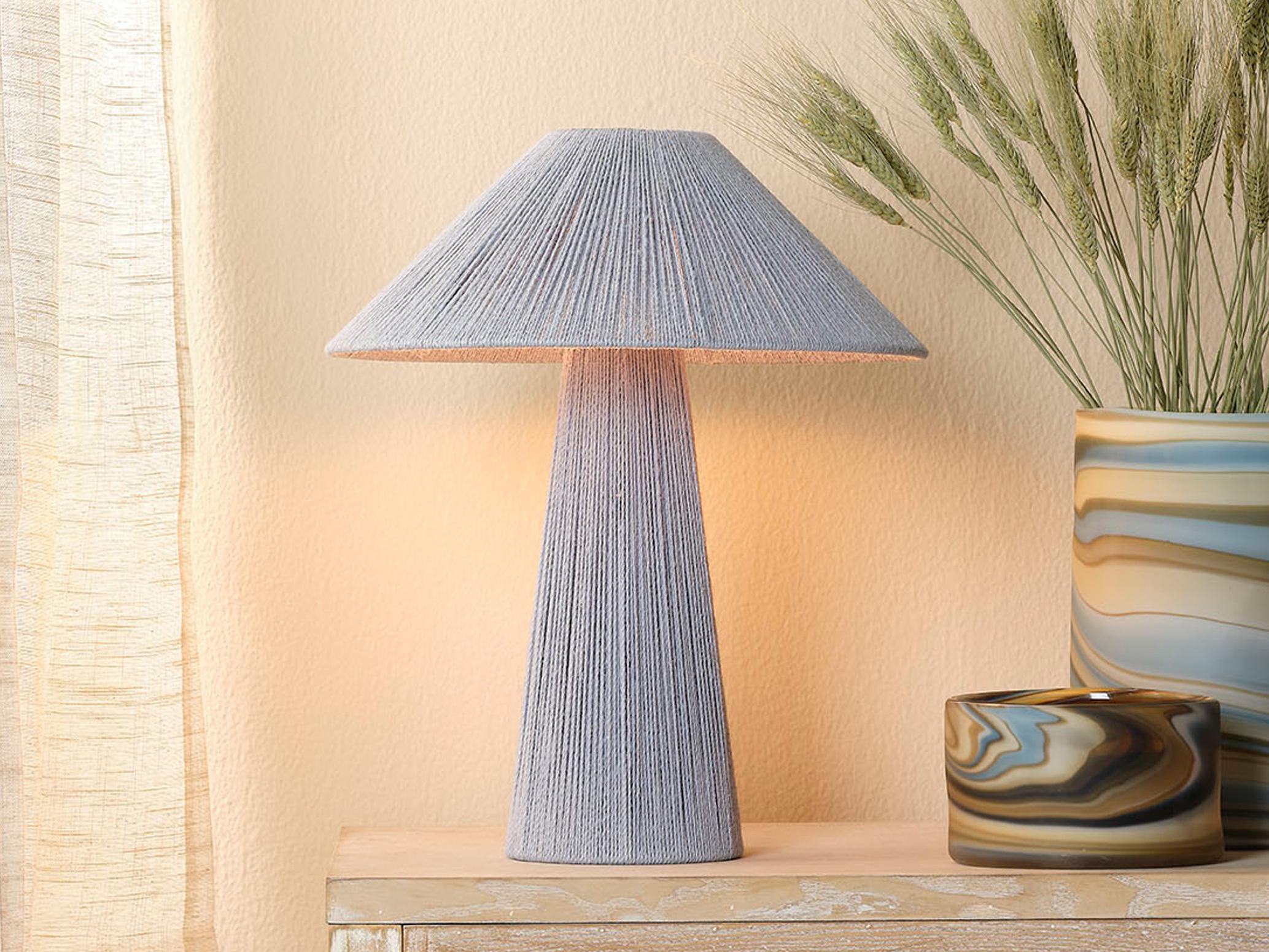 Jamie Young Tension Blue Jute Dyed Thread Cone Table Lamp