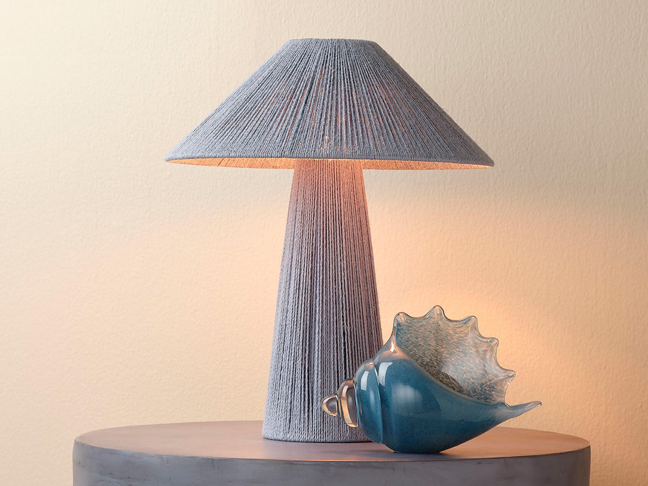 Jamie Young Tension Blue Jute Dyed Thread Cone Table Lamp