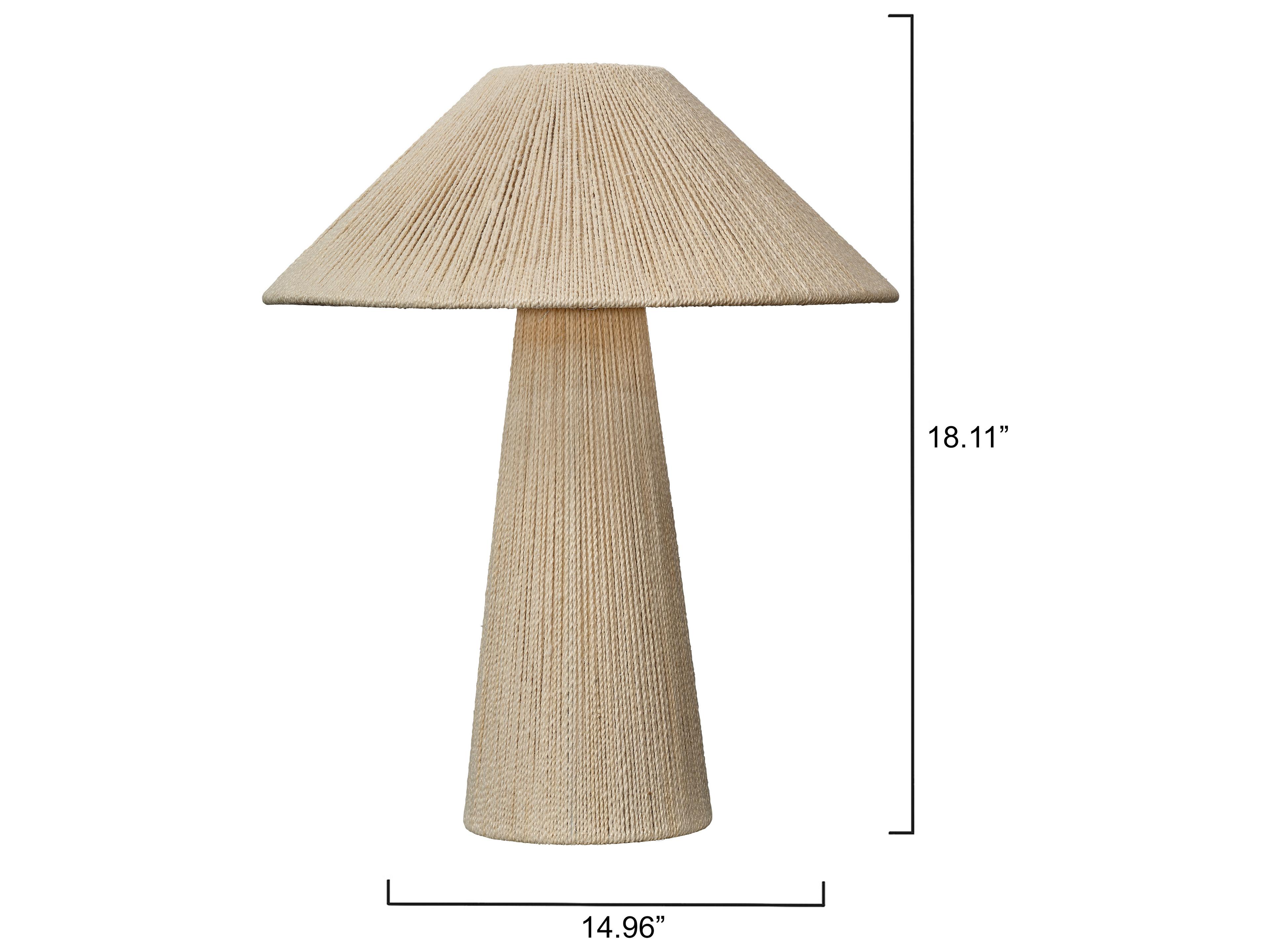 Jamie Young Tension Off White Jute Dyed Thread Cone Table Lamp